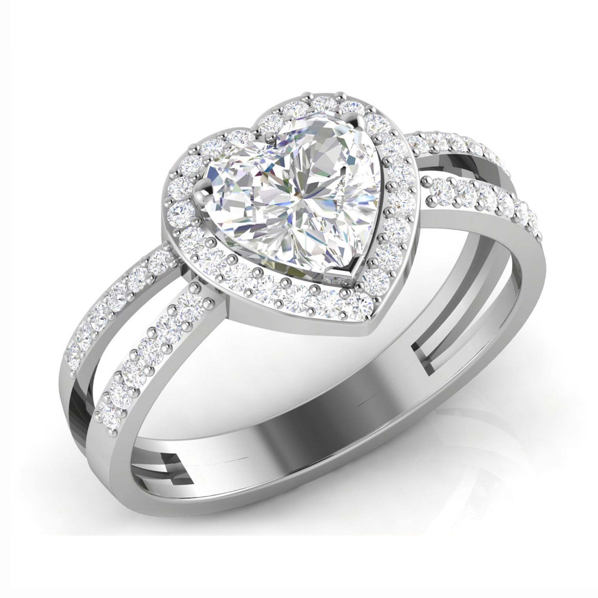 Timeless Heart Halo Diamond Ring