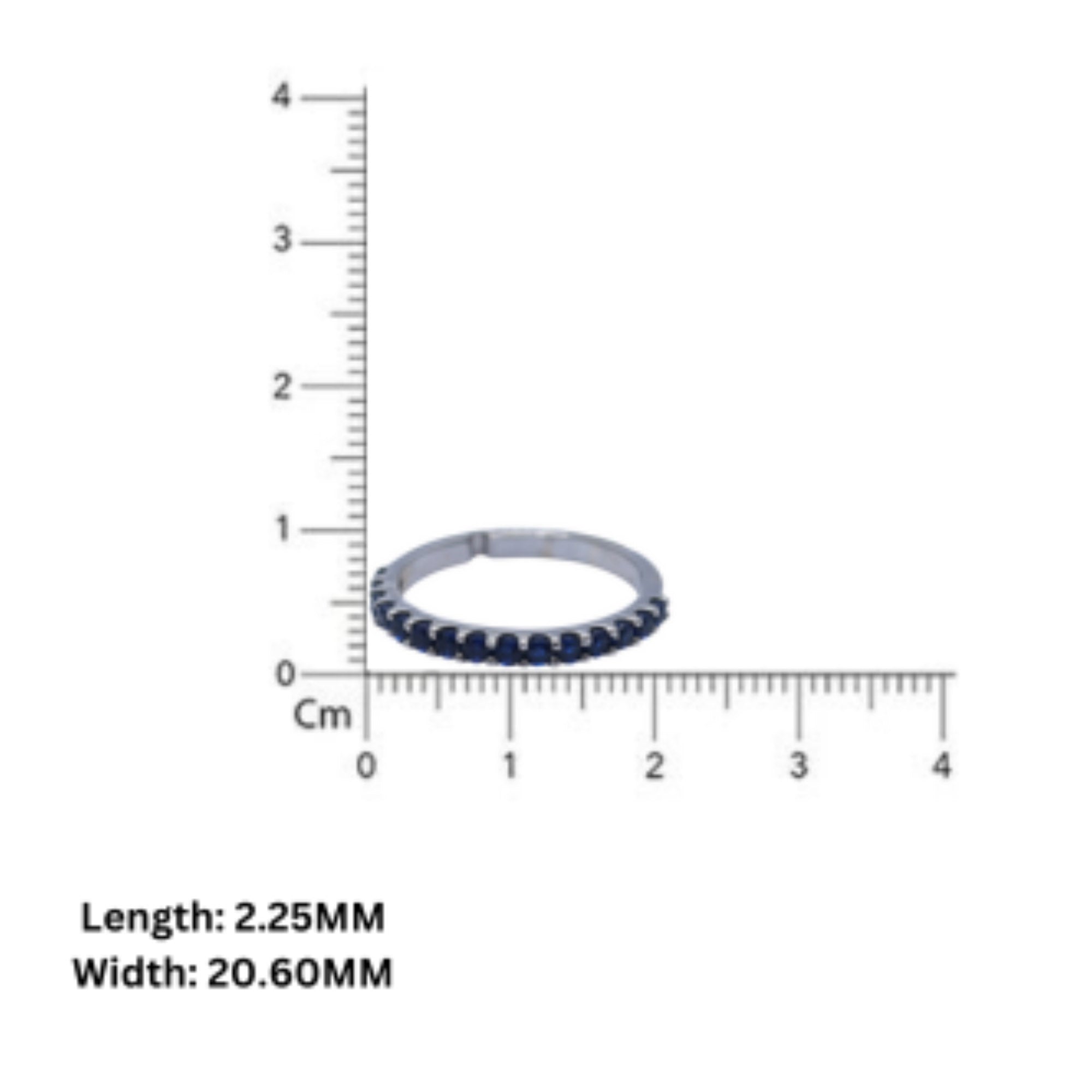 Blue Sapphire Half Eternity Band