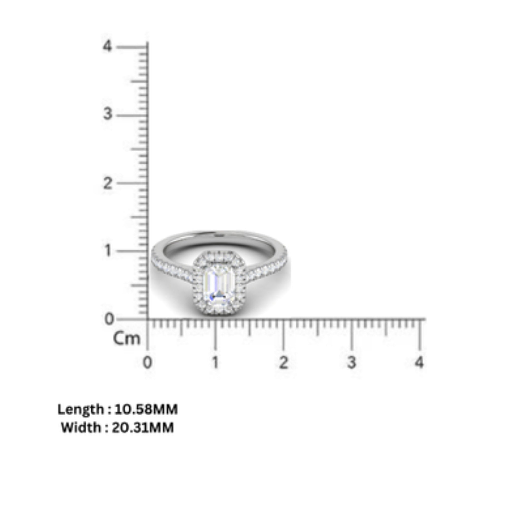 Emerald Halo Solitaire Ring