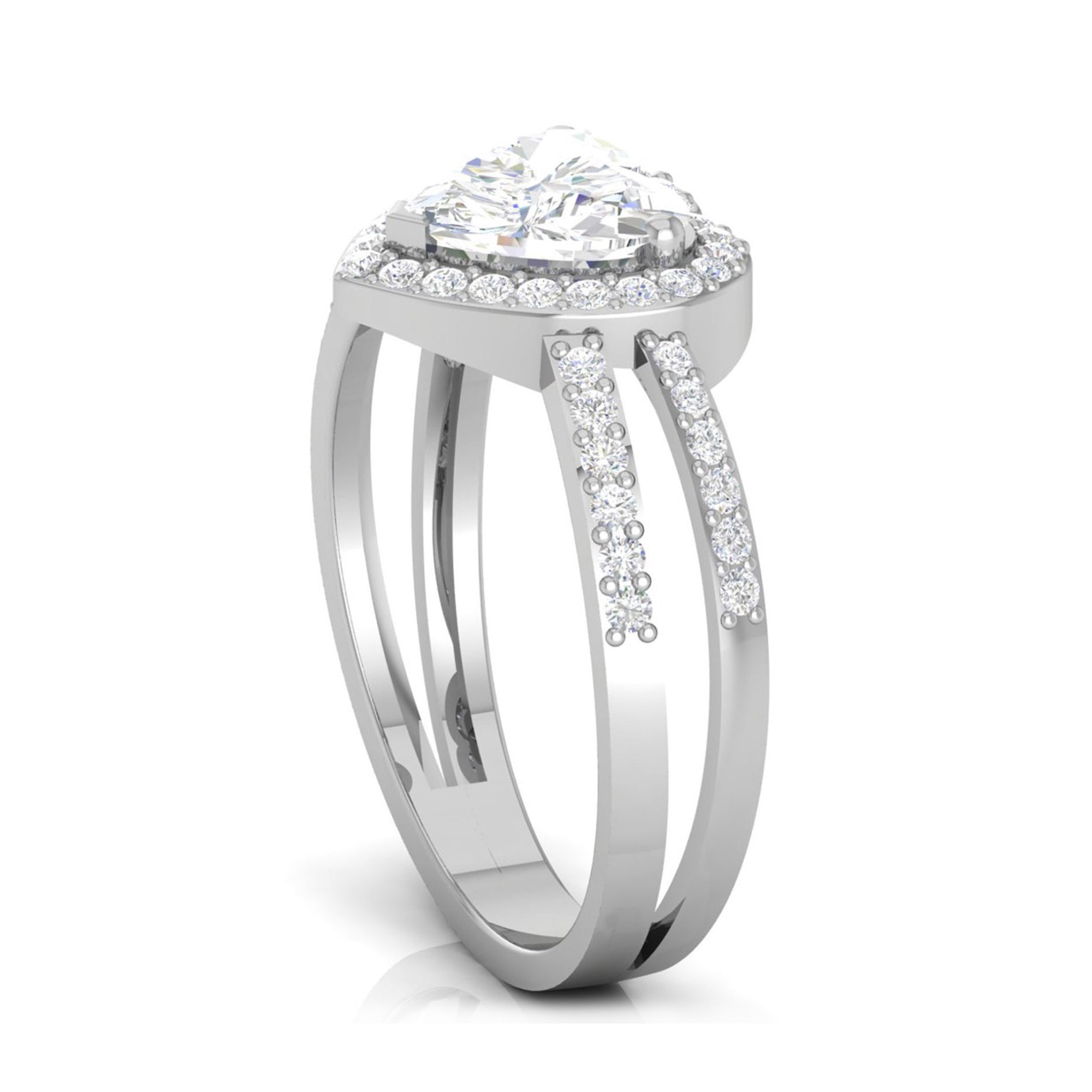 Timeless Heart Halo Diamond Ring