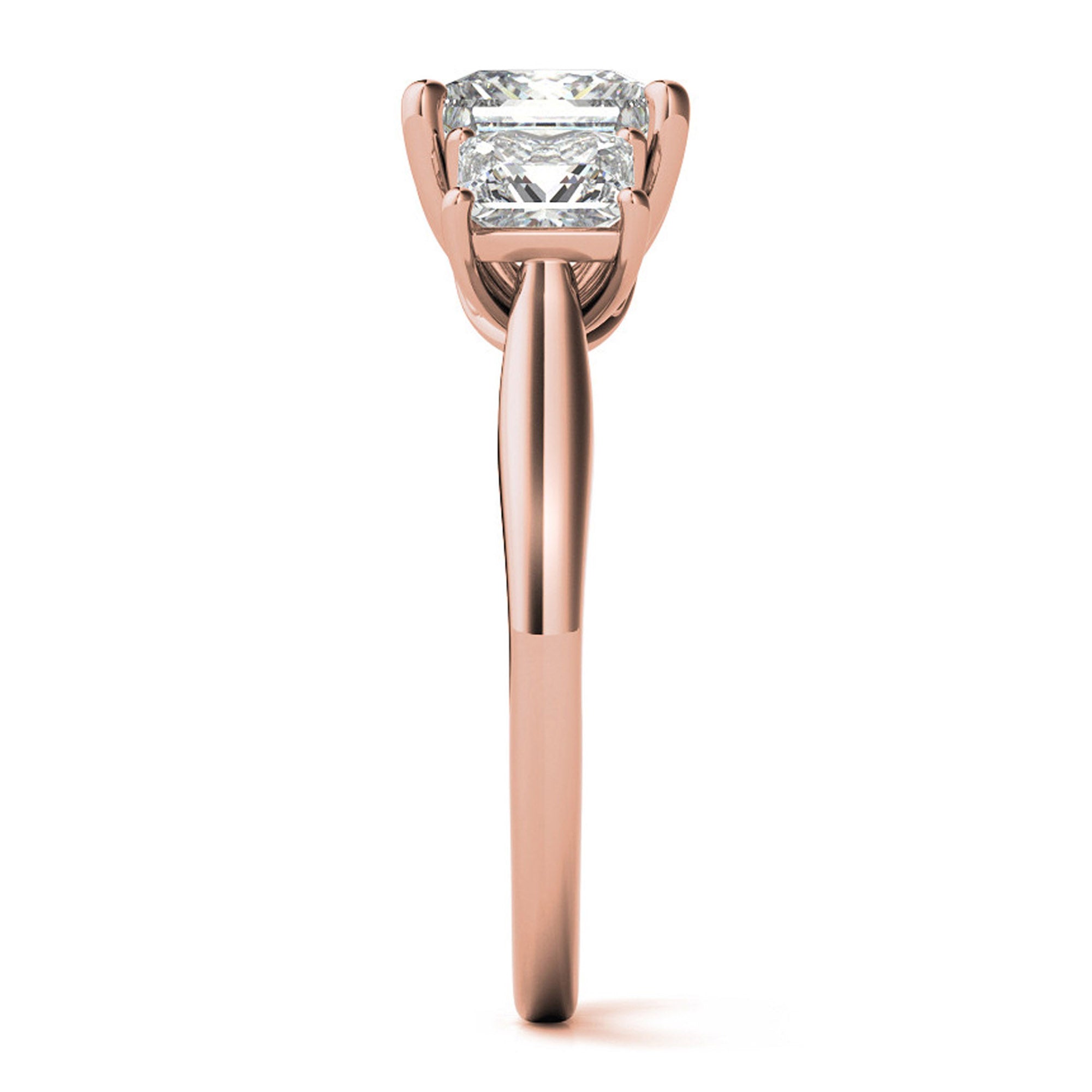 Elegant Three Stone Princess Cut Ring