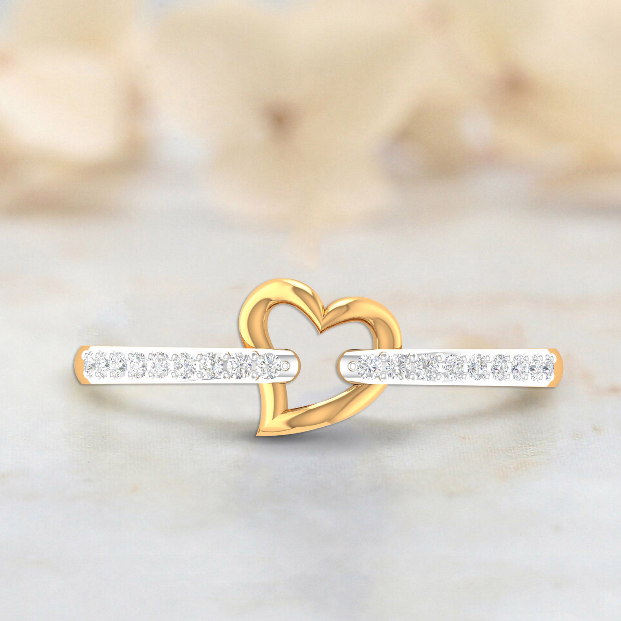 Timeless Gold Plated Open Heart Ring