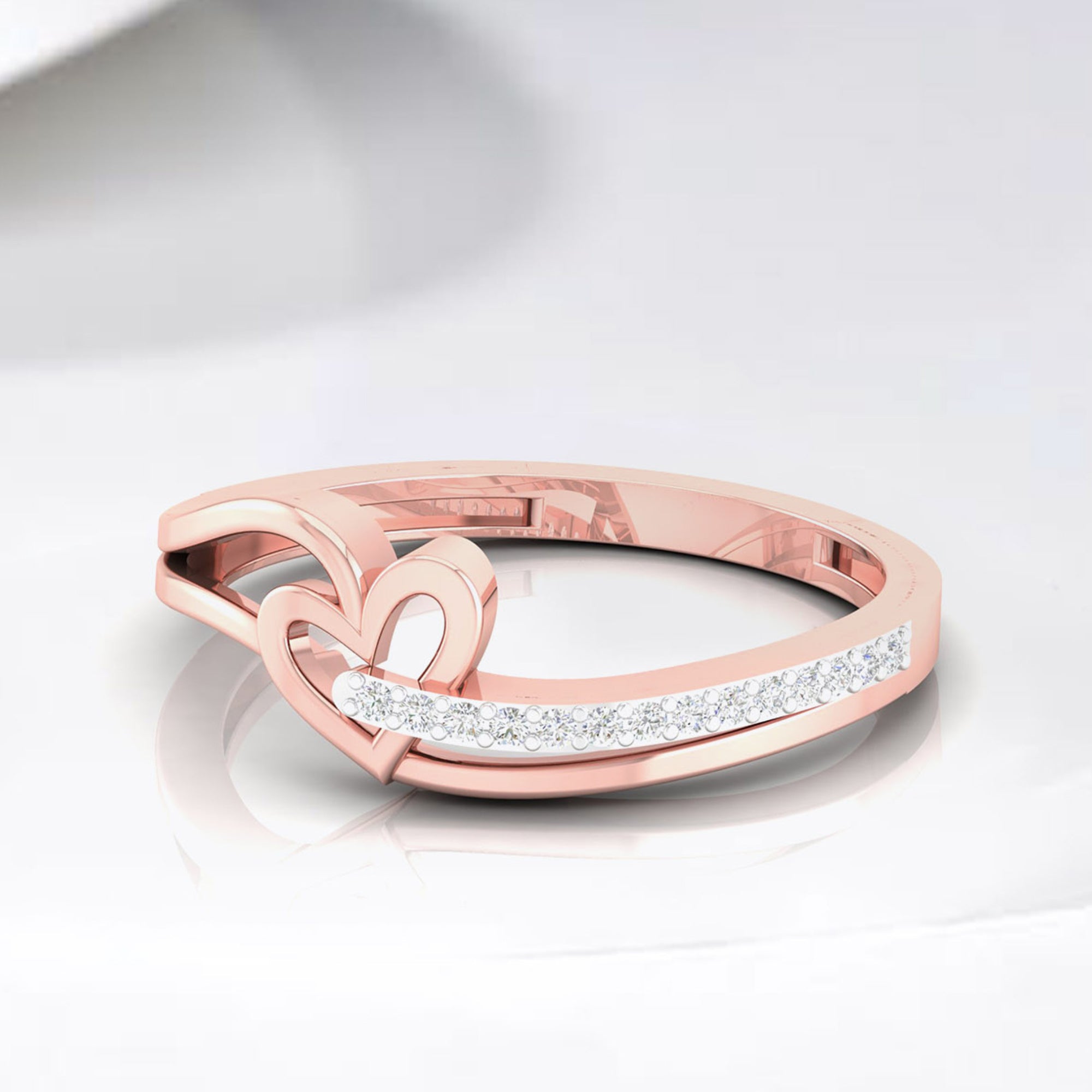 Adjustable Rose Gold Heart Ring