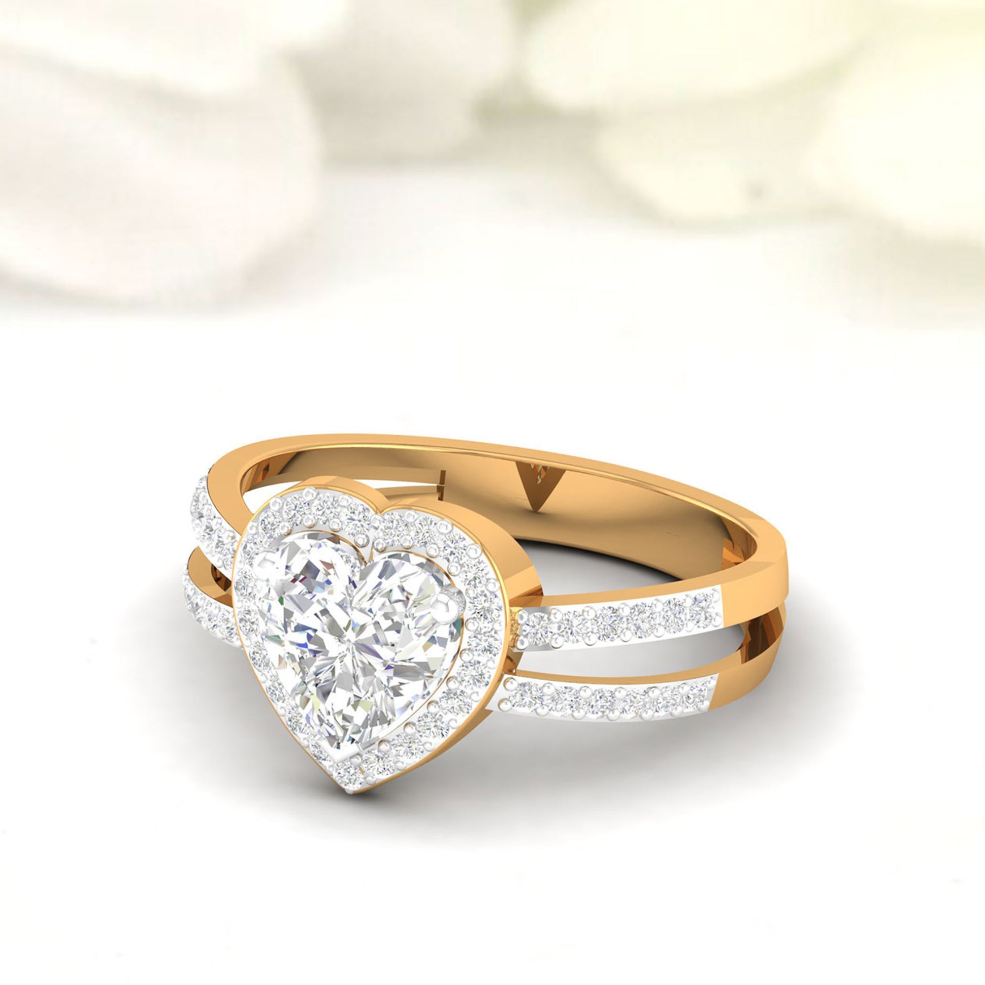Luminous Heart Halo Ring