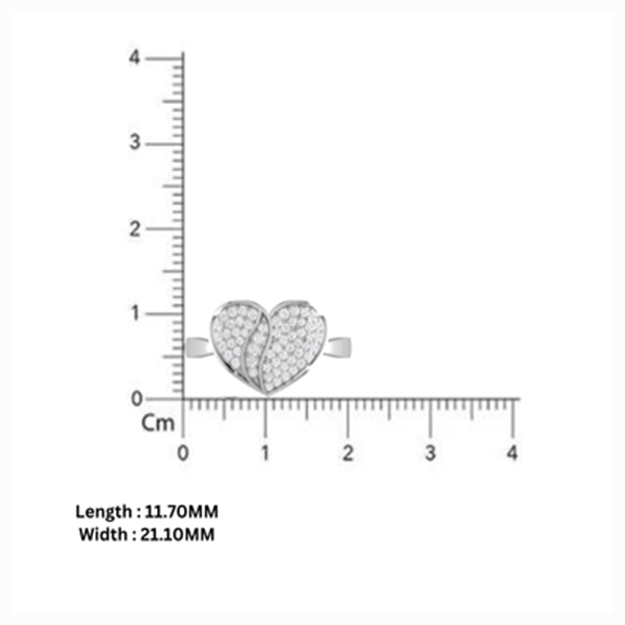 Heart Diamond Adjustable Ring