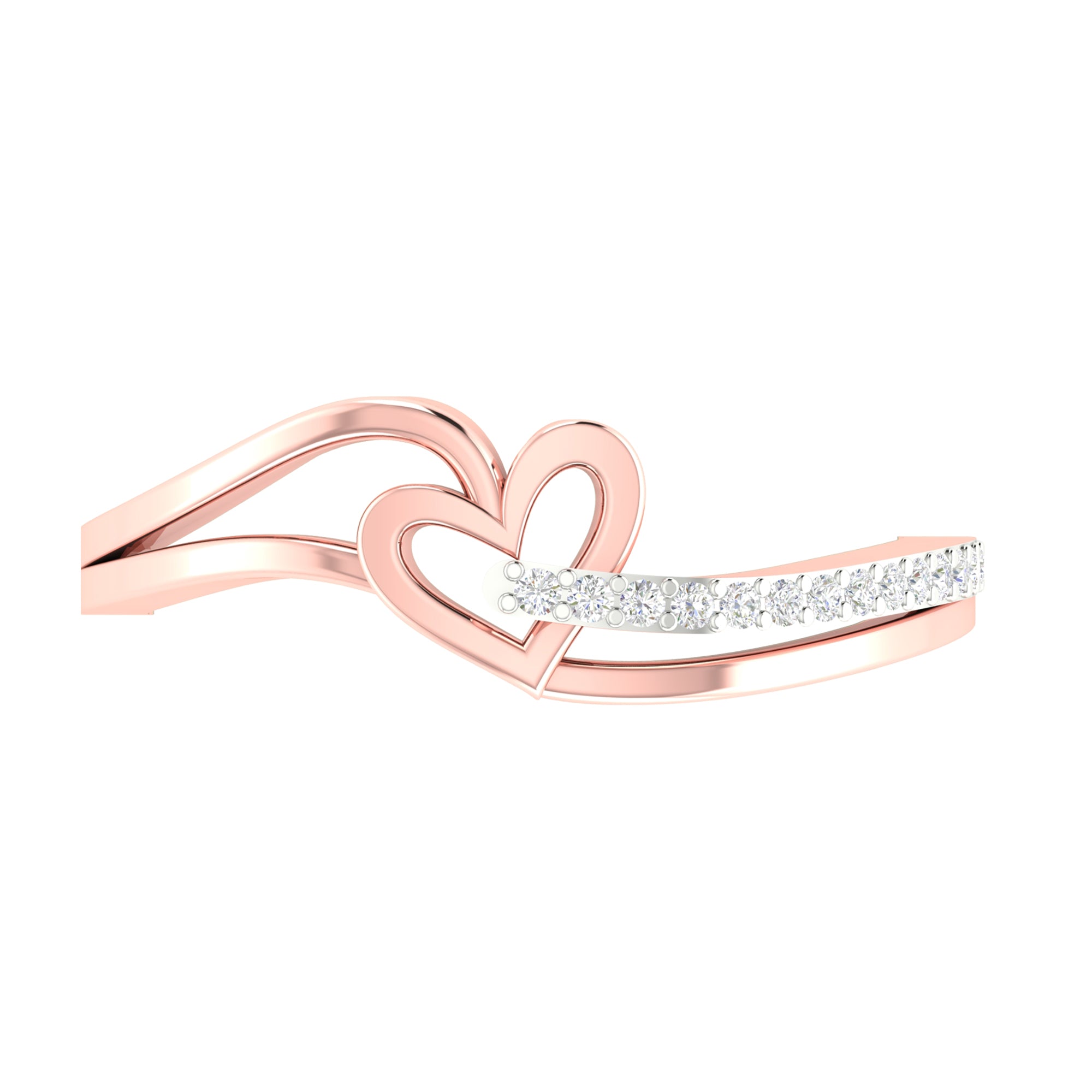 Adjustable Rose Gold Heart Ring