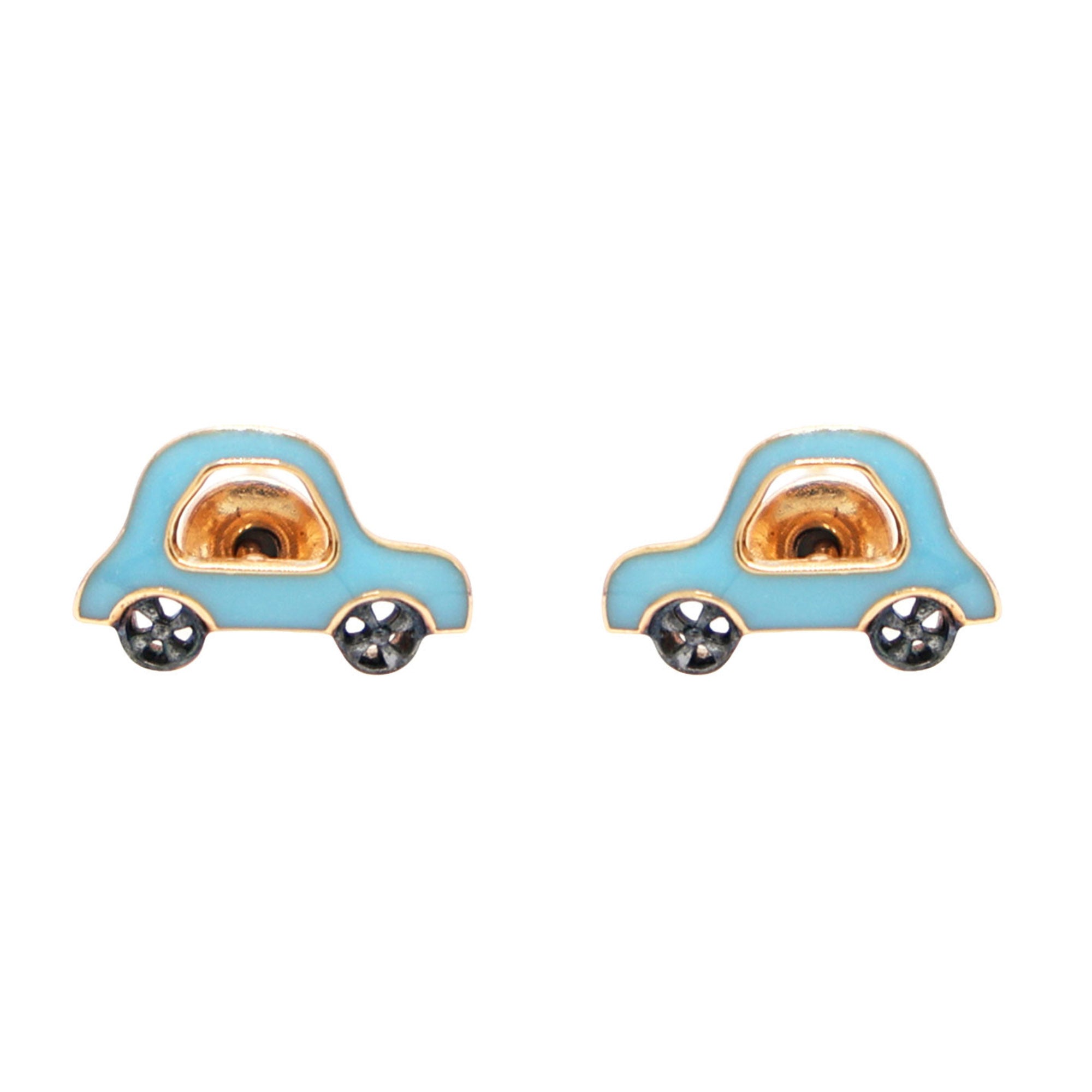 Blue Car Kids Earrings