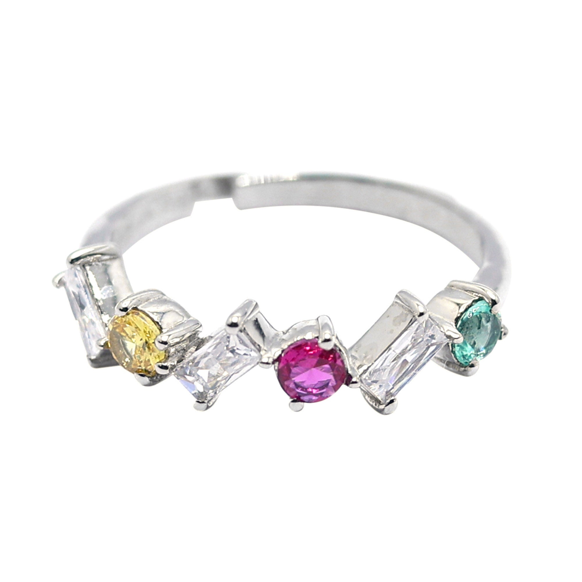 Zigzag Multi Stone Ring