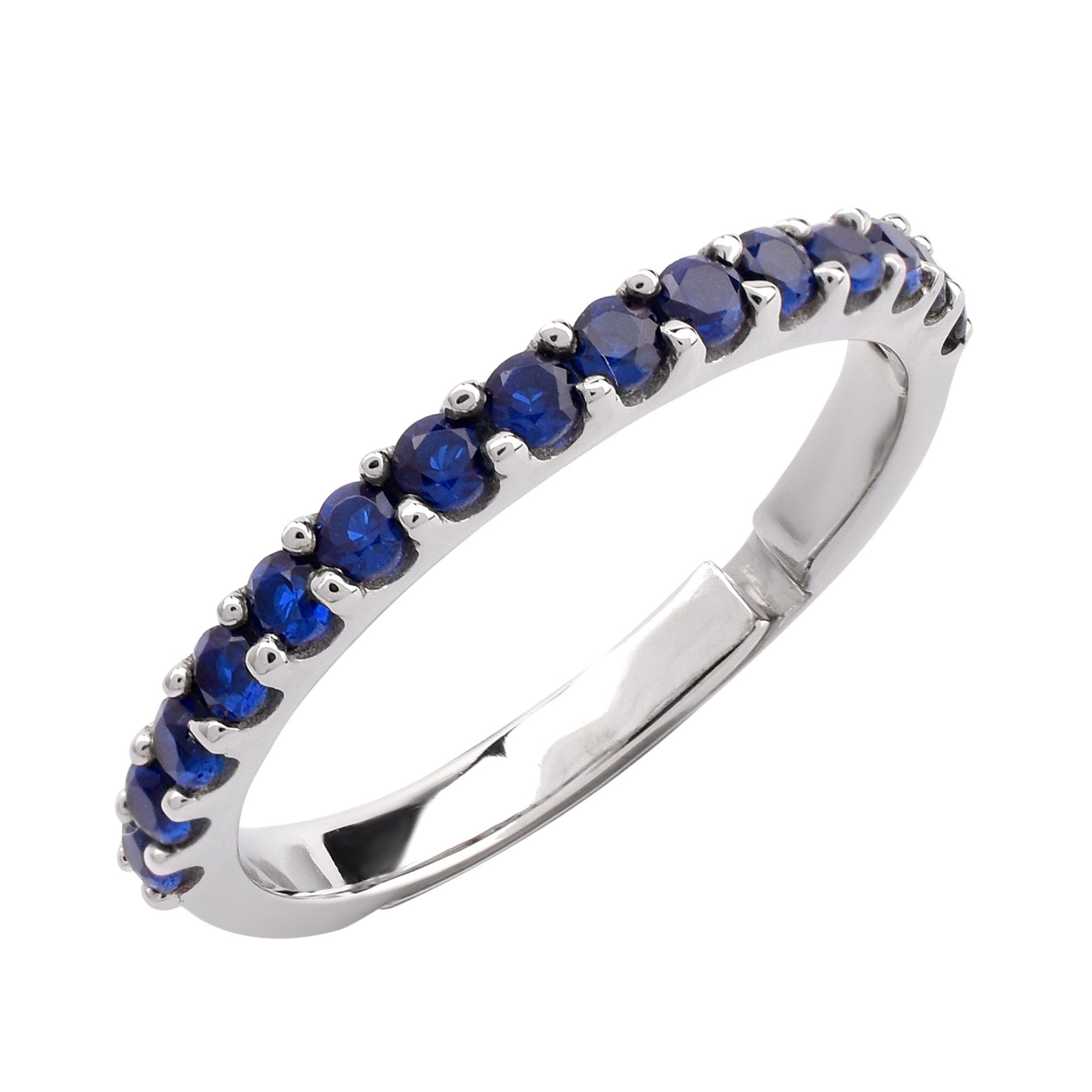 Blue Sapphire Half Eternity Band