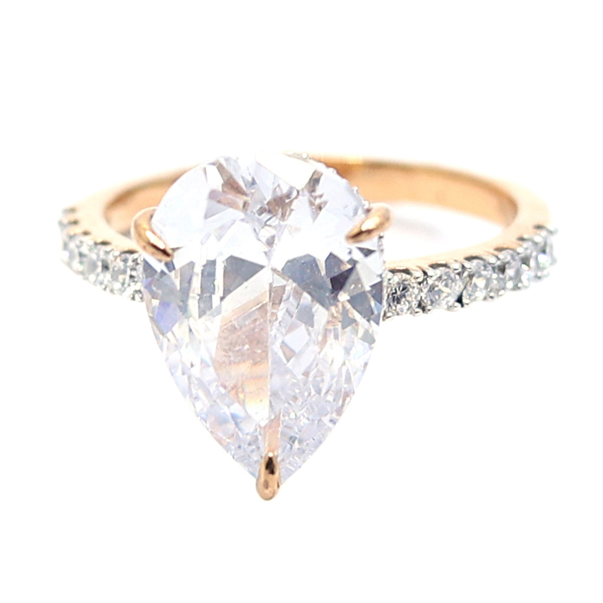 Gold Plated Pear Sparkle Ring
