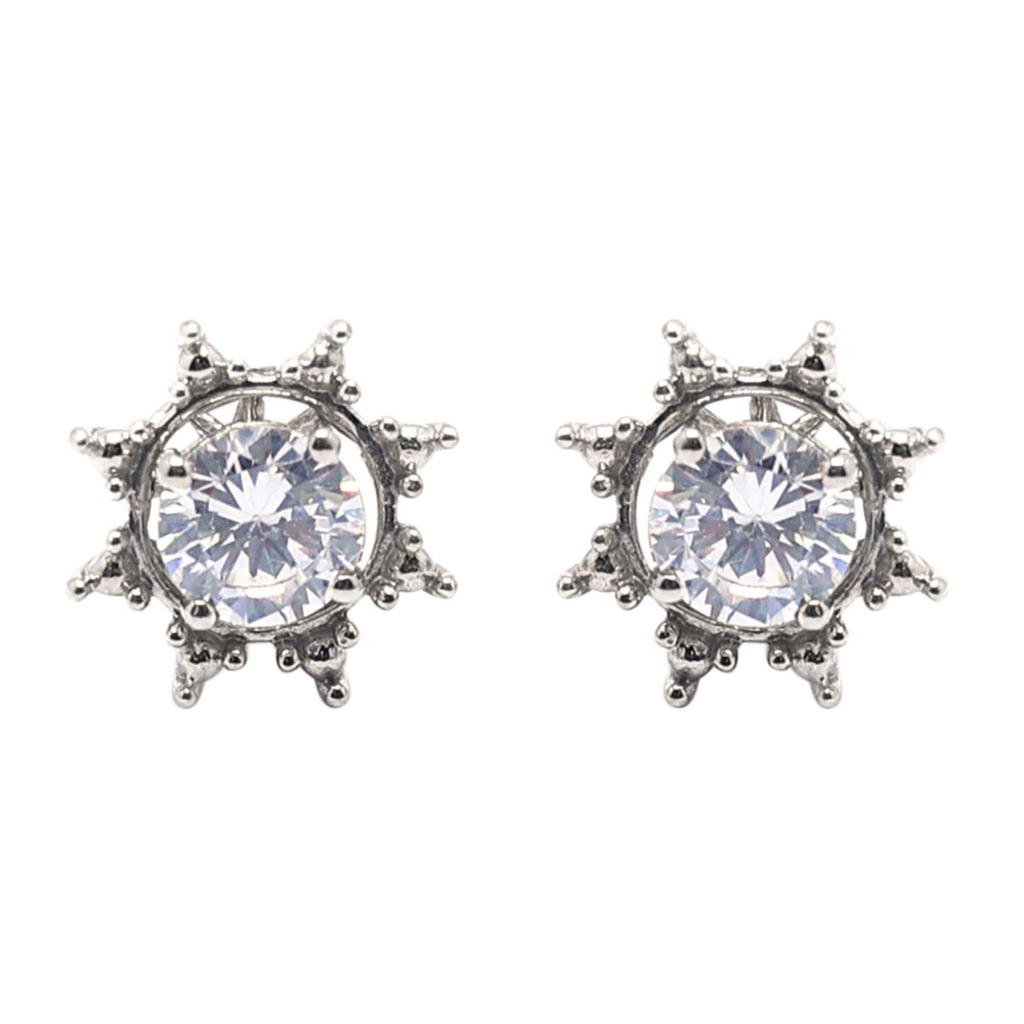 Sunburst American Diamond Stud Earrings