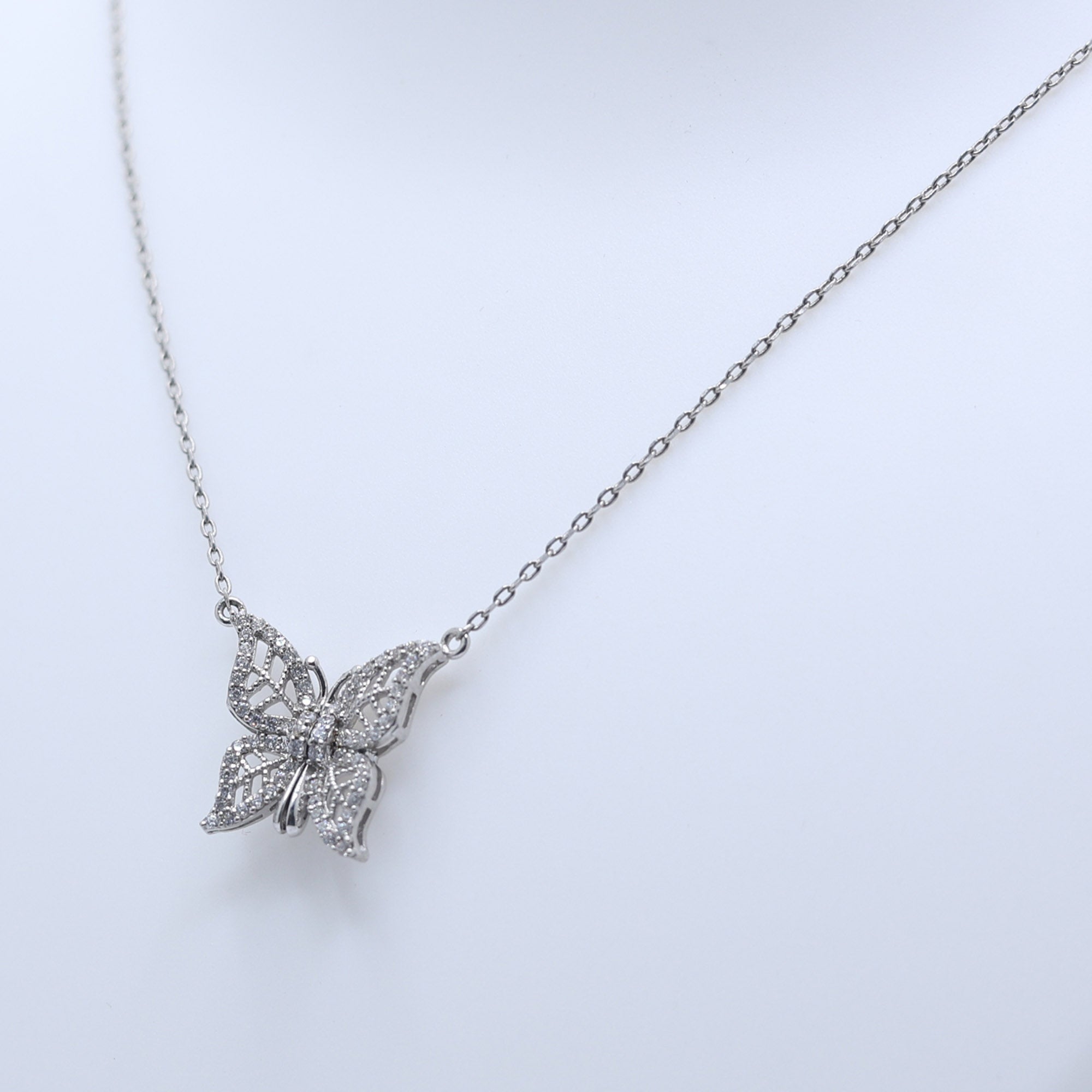Luxury Silver Butterfly Pendant