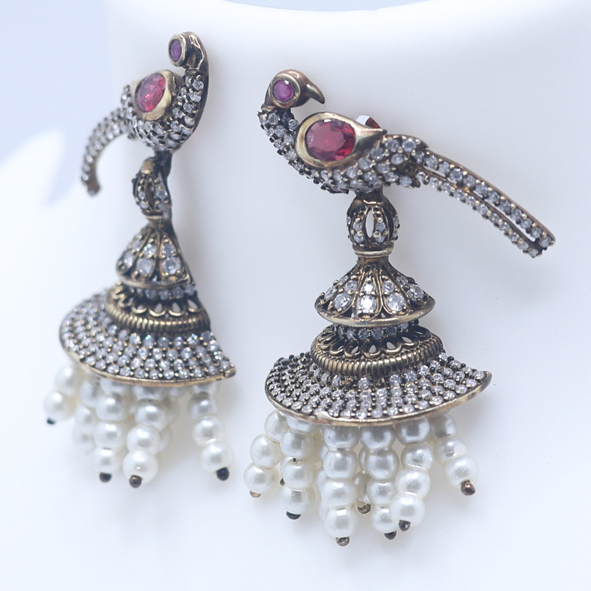 Vintage Peacock Jhumka Earrings