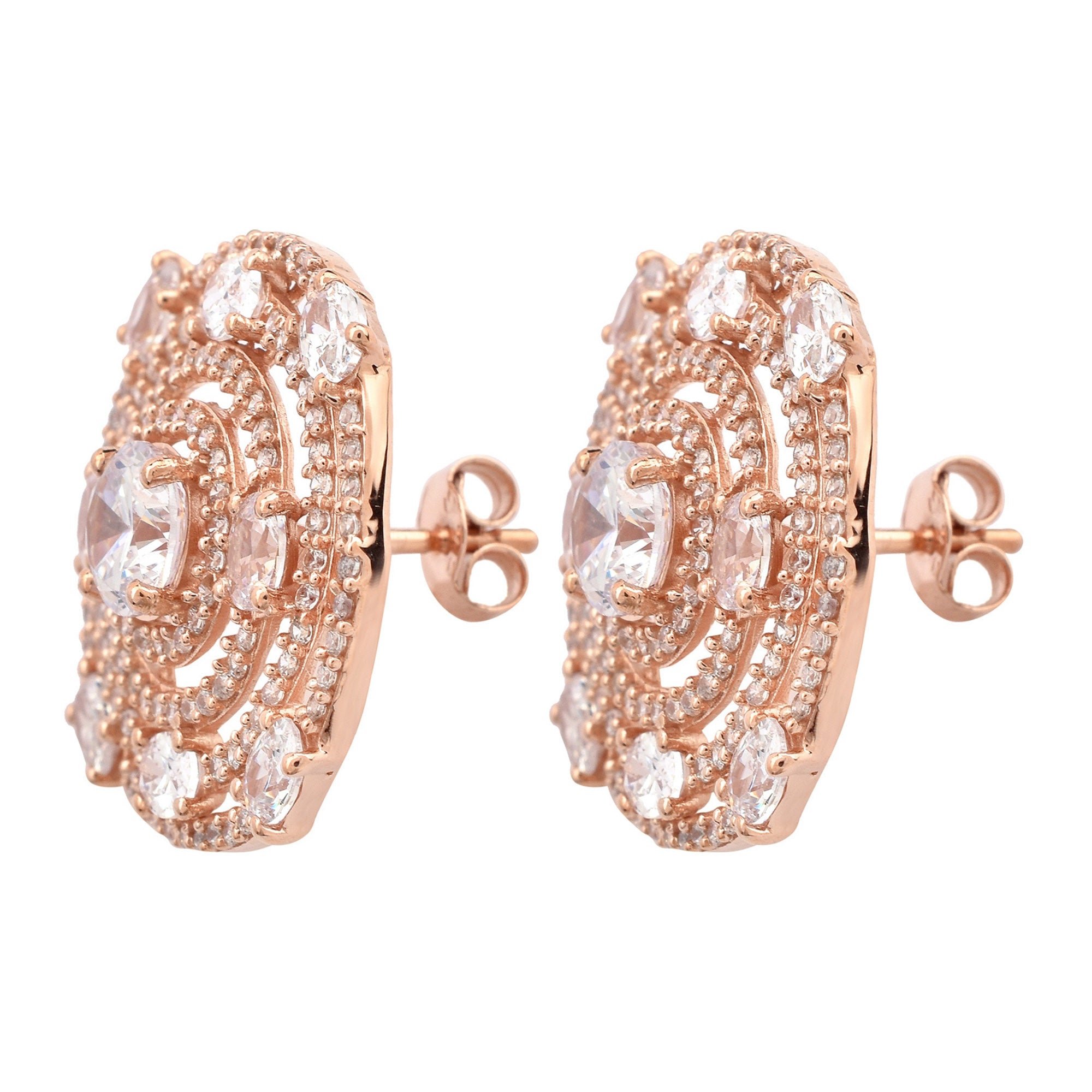 Spiral Halo Stud Earrings