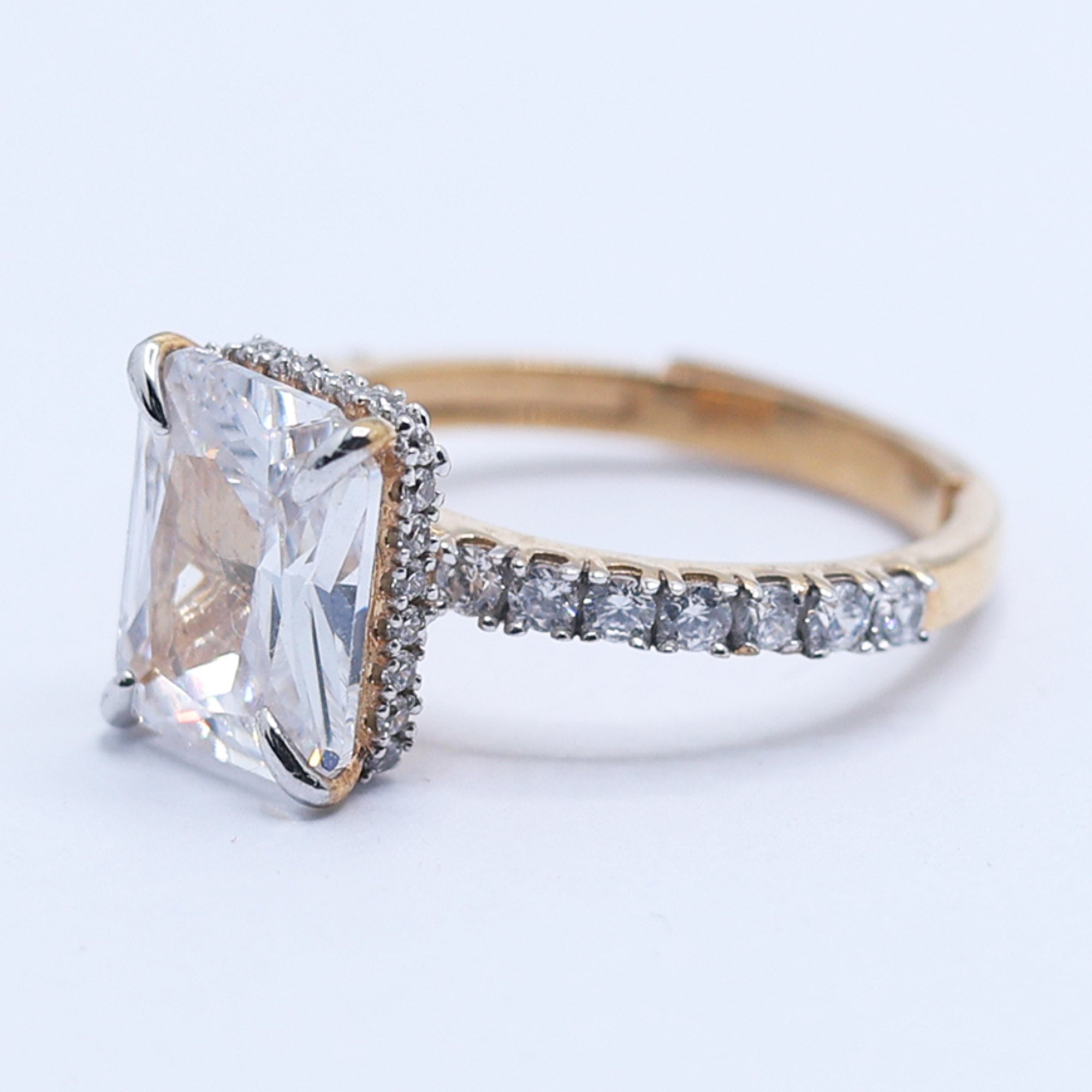 Radiant Cut Silver Ring