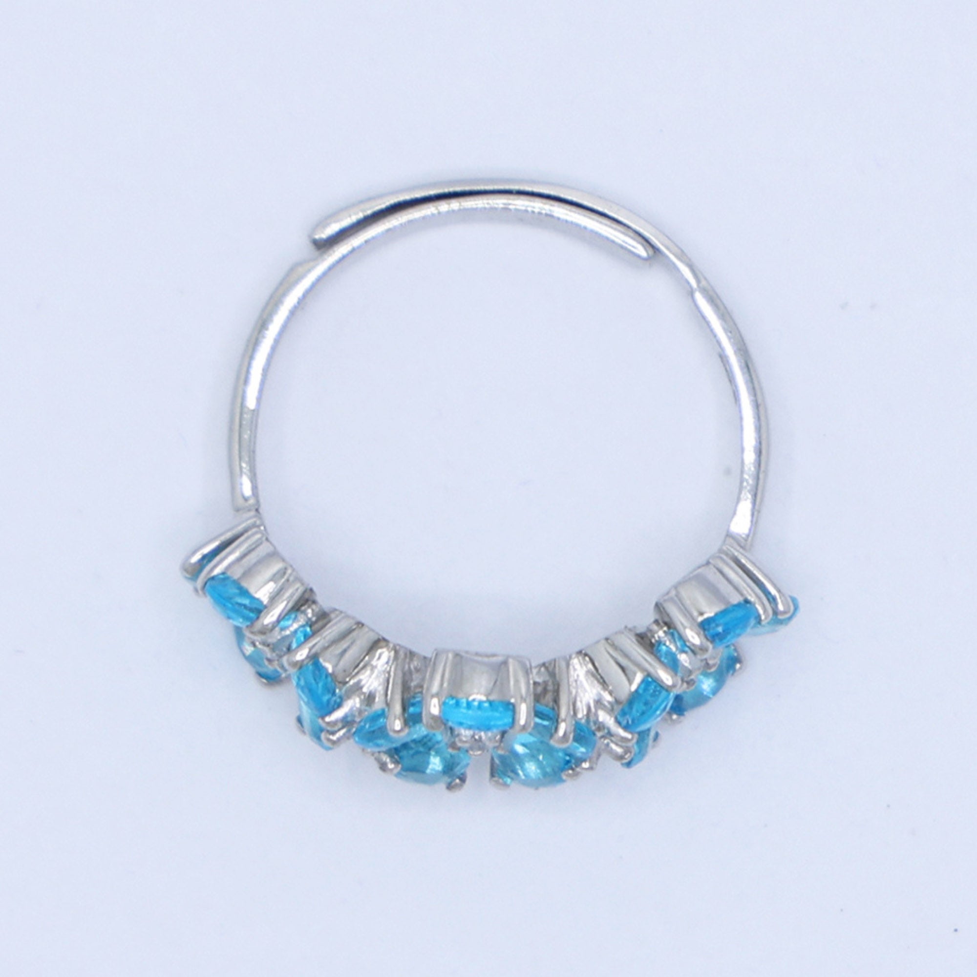 Blue Topaz Floral Ring