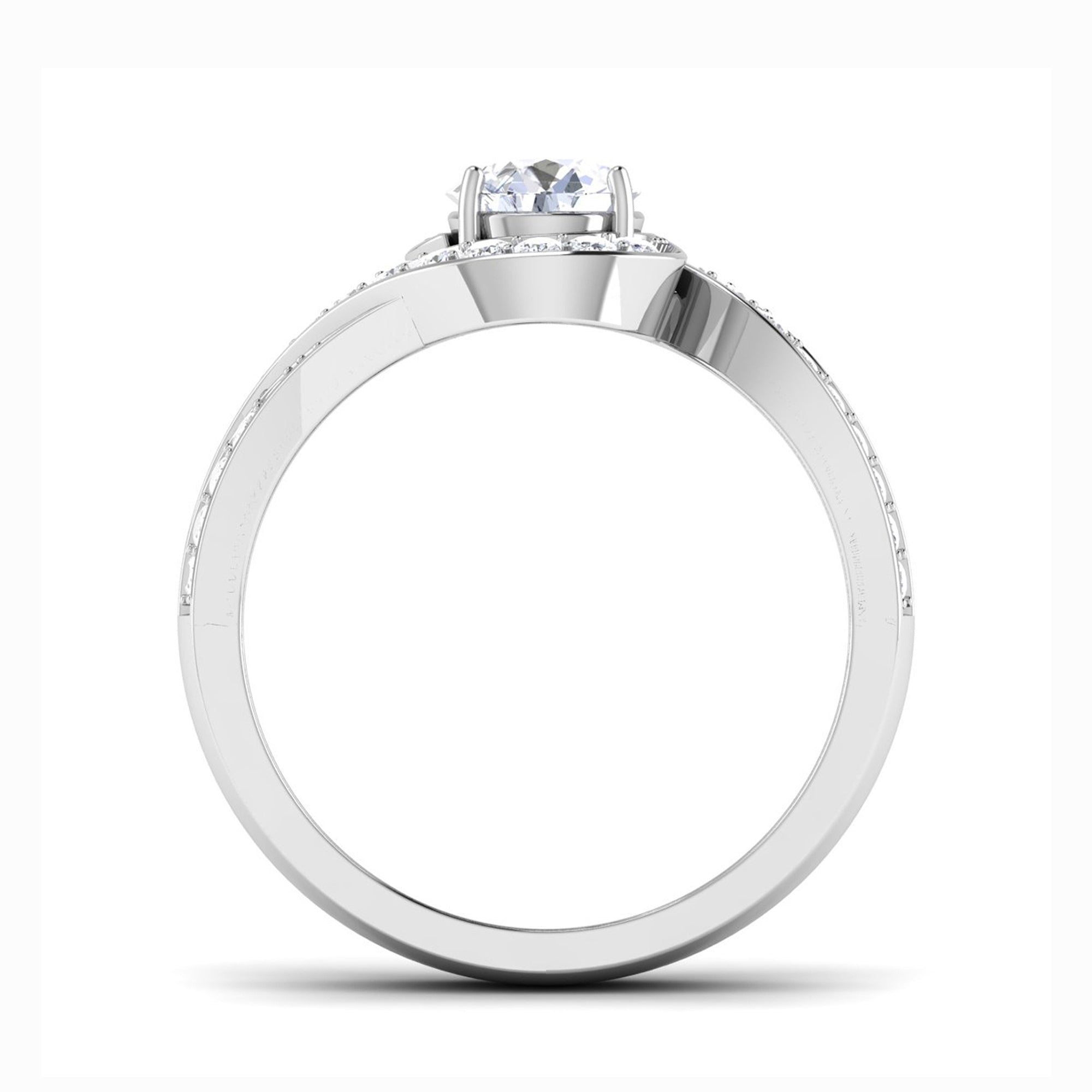 Elegant Round Bypass Bridal Ring