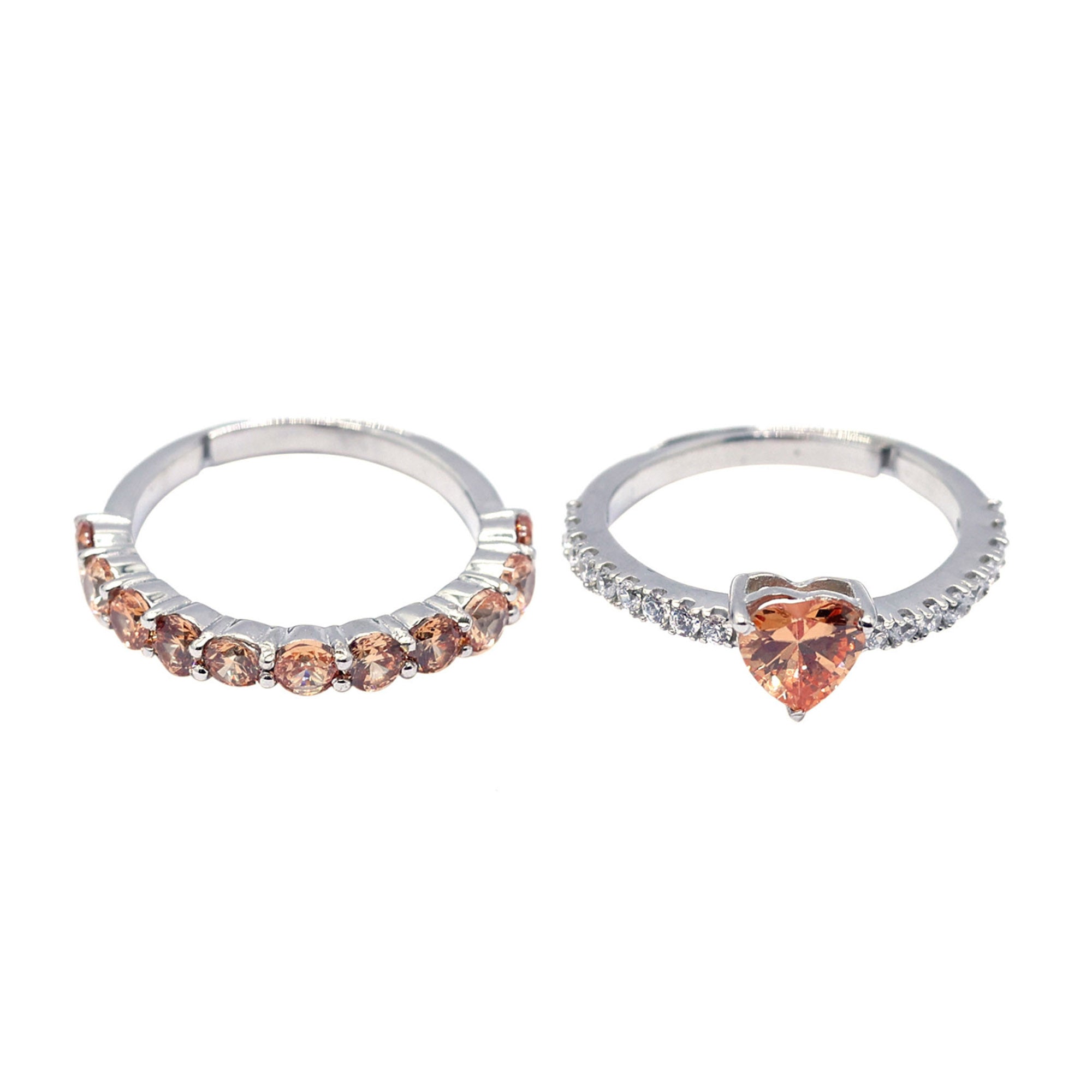 Champagne Heart Ring Set