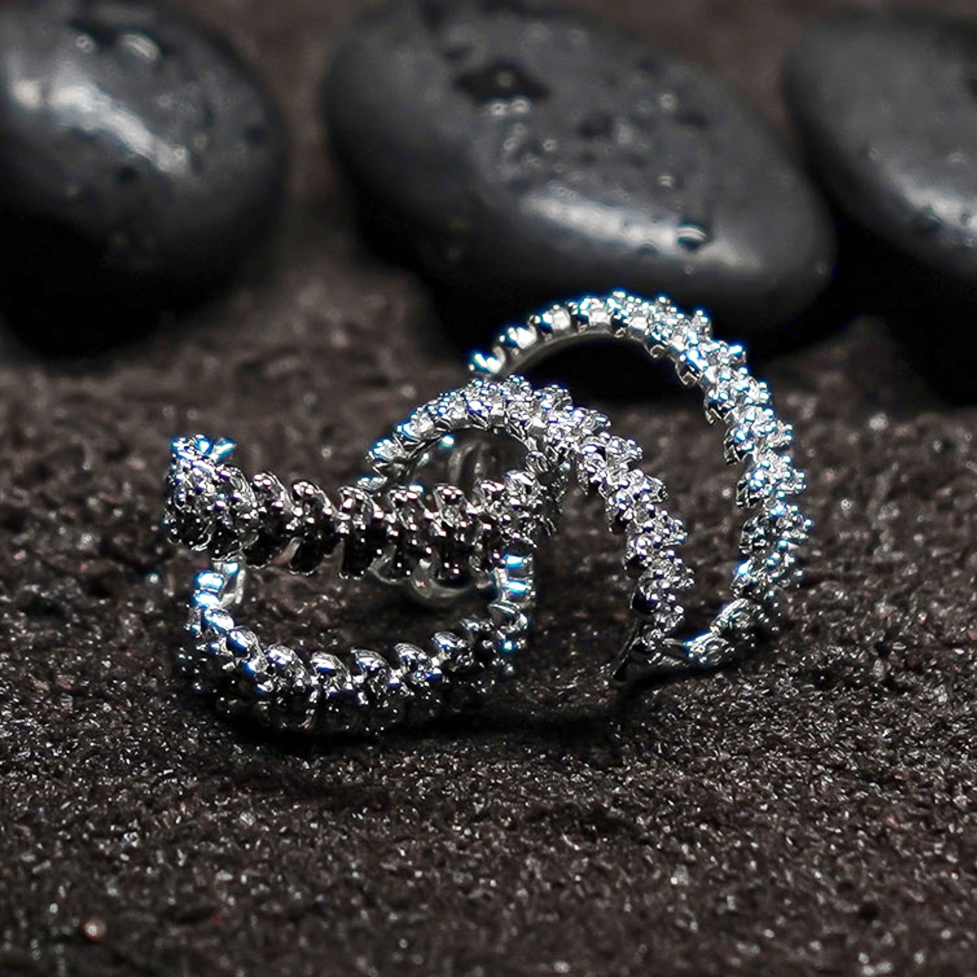 Leaf Cuff Earrings in Sterling Silver