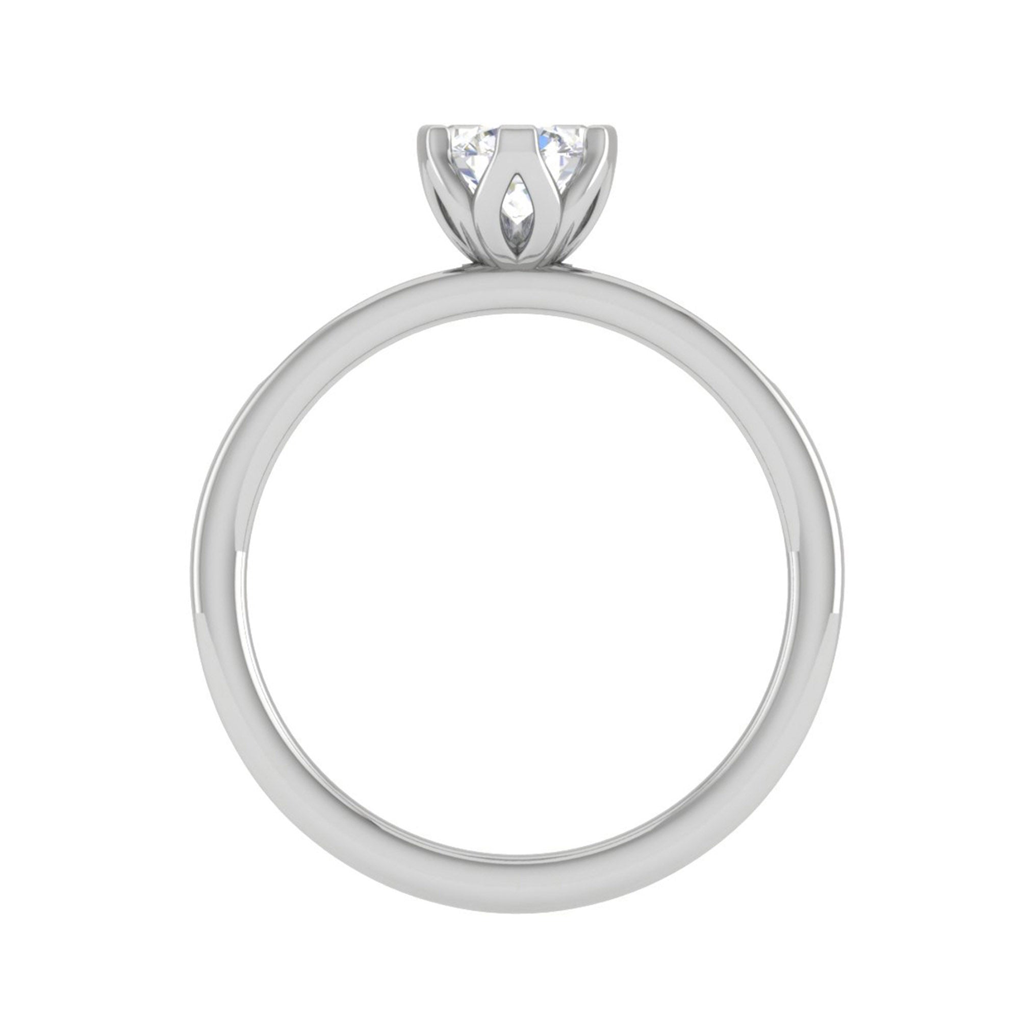 Sterling Silver Solitaire Diamond Ring