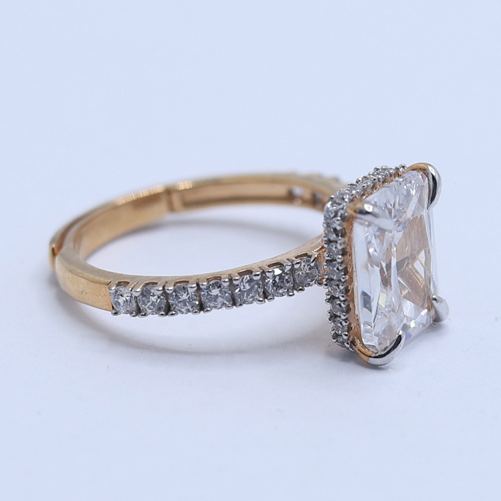 Radiant Cut Silver Ring