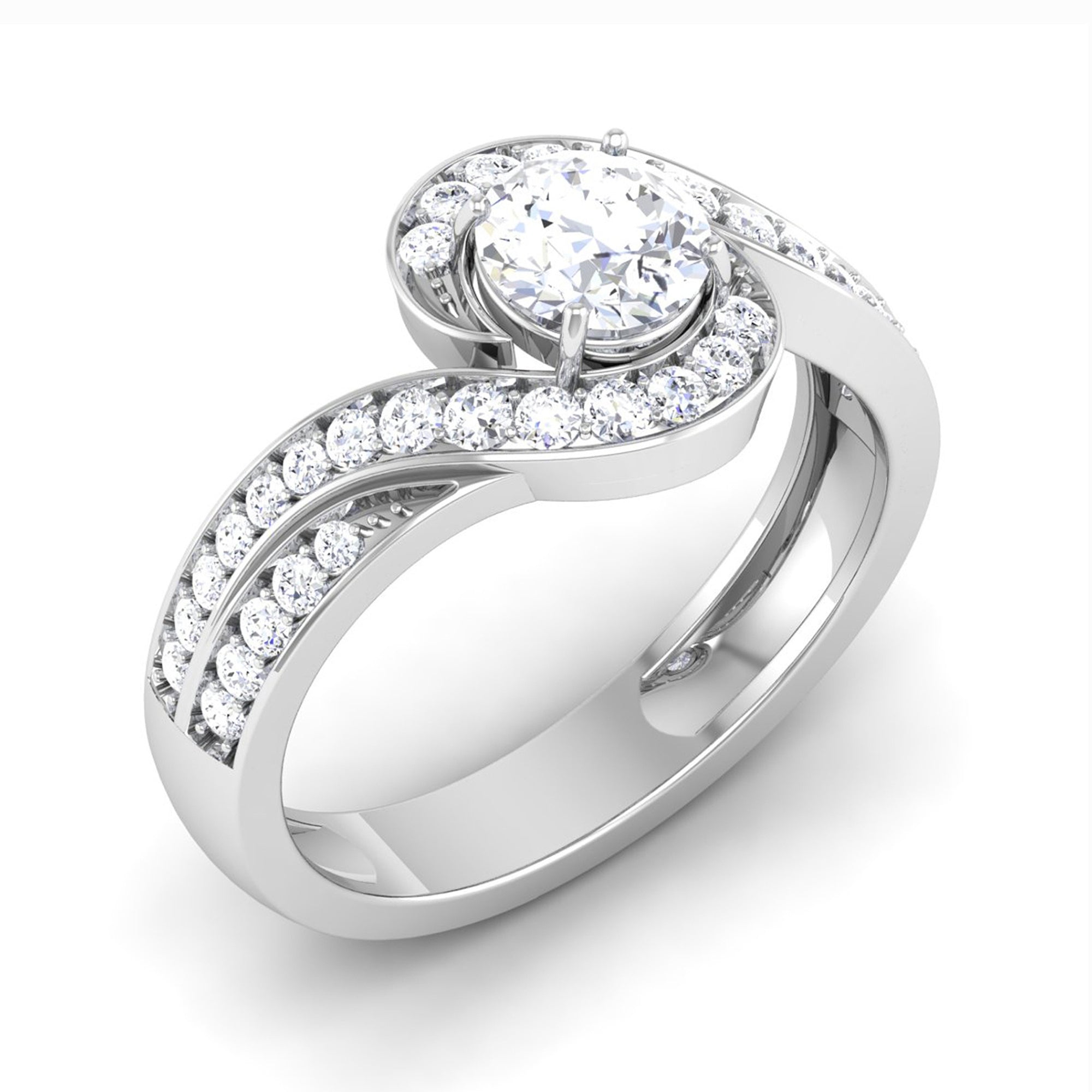 Elegant Round Bypass Bridal Ring