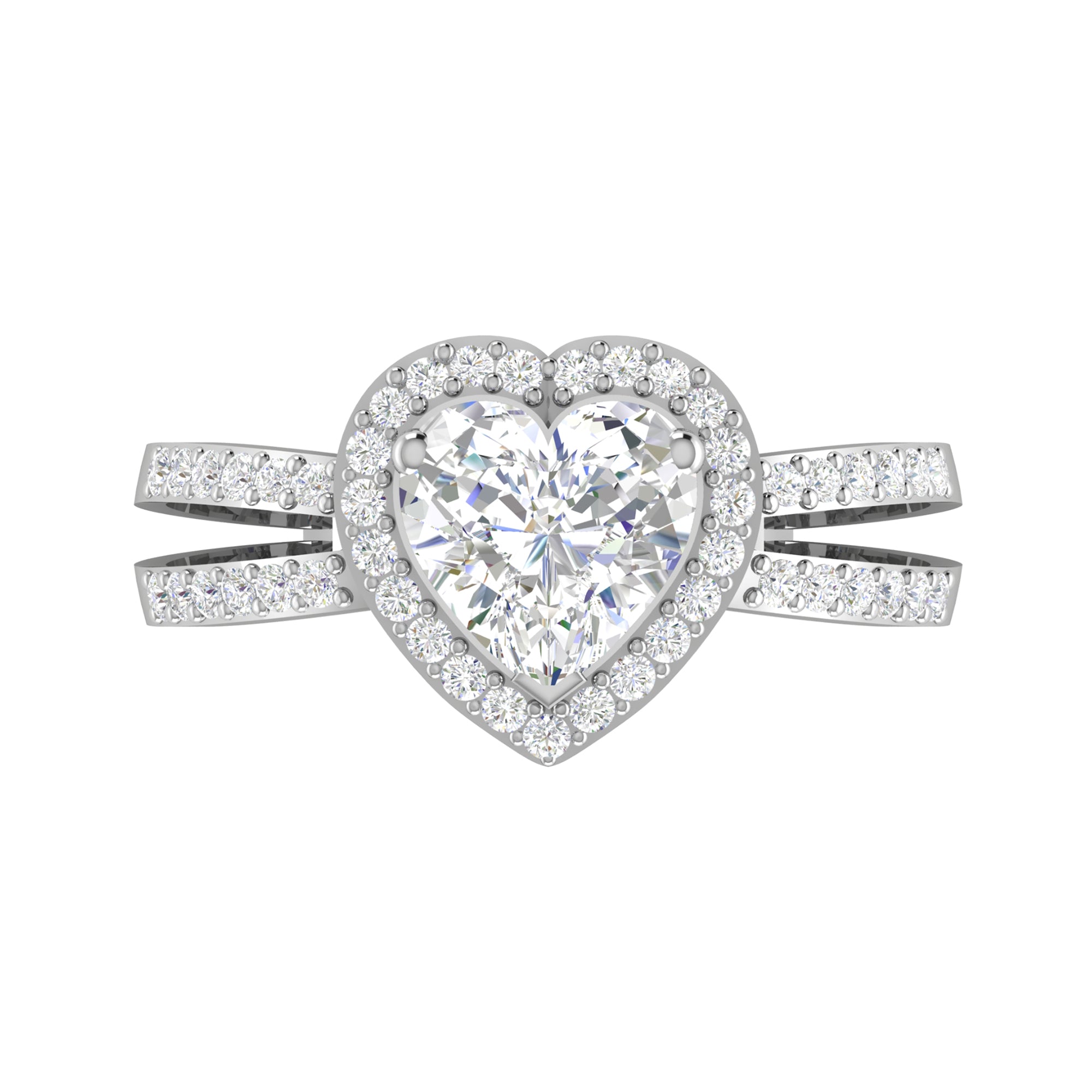 Timeless Heart Halo Diamond Ring