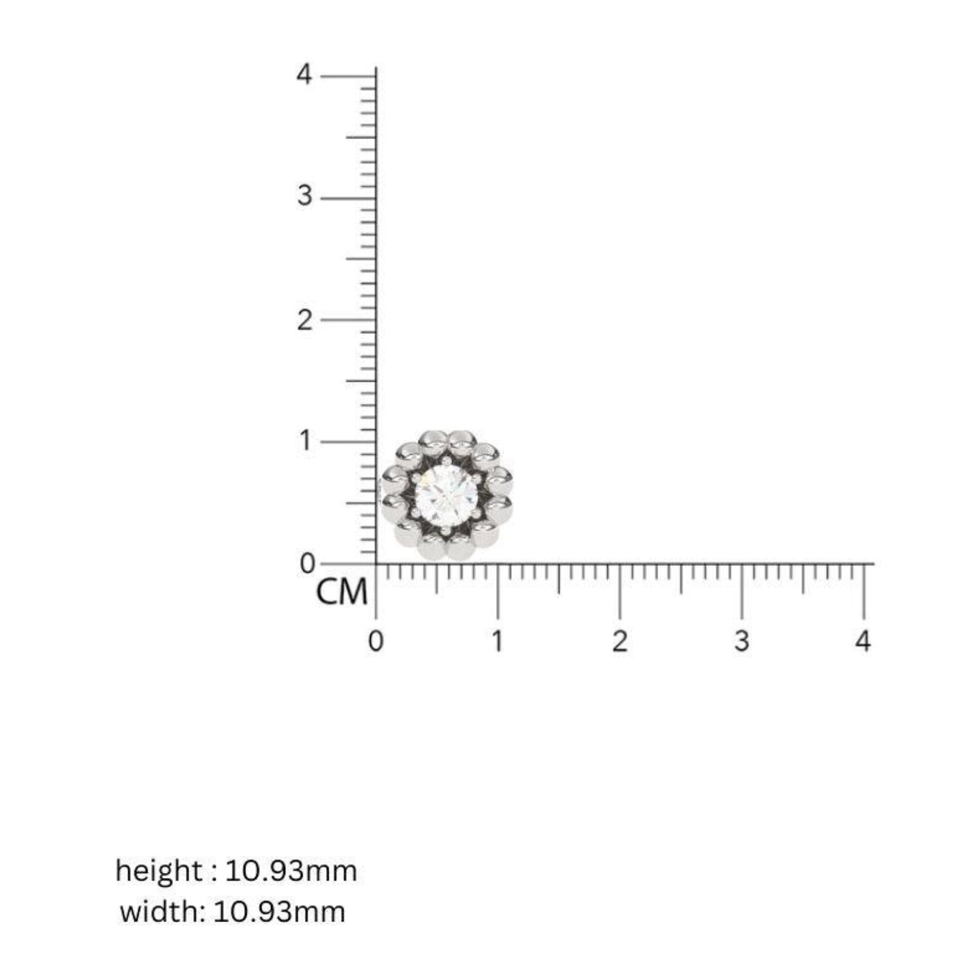 Sparkling Flower Halo Solitaire Studs