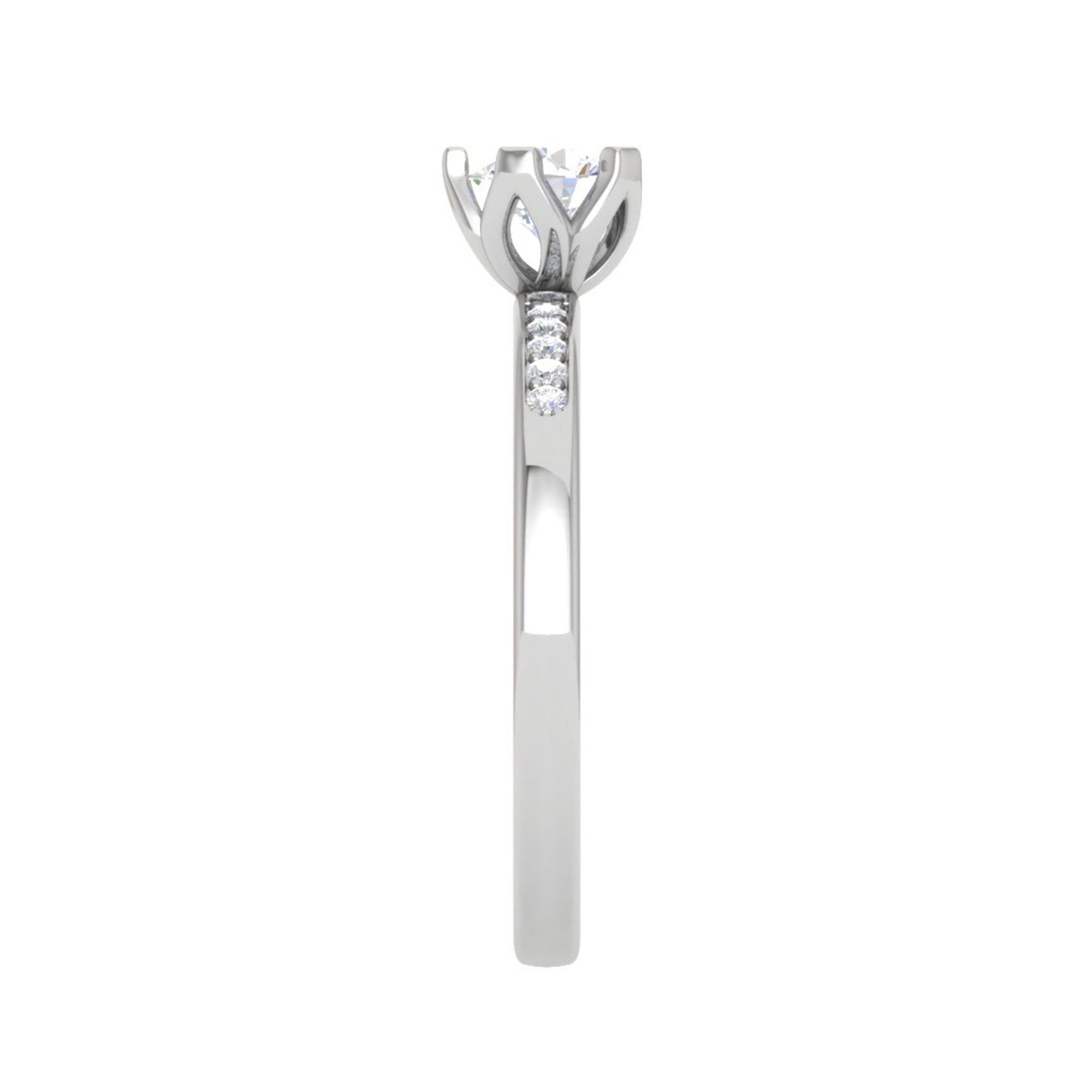 Sterling Silver Solitaire Diamond Ring