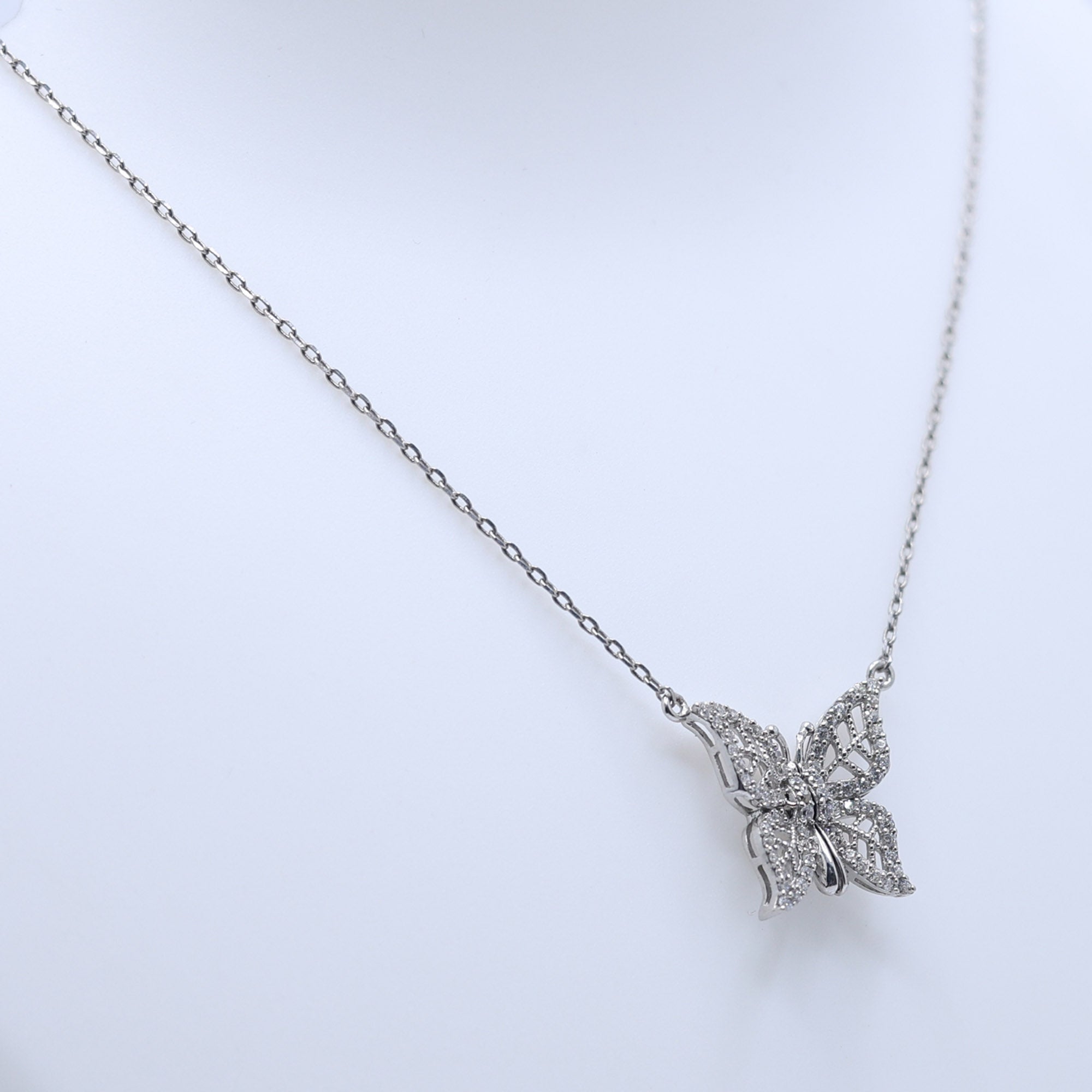 Luxury Silver Butterfly Pendant