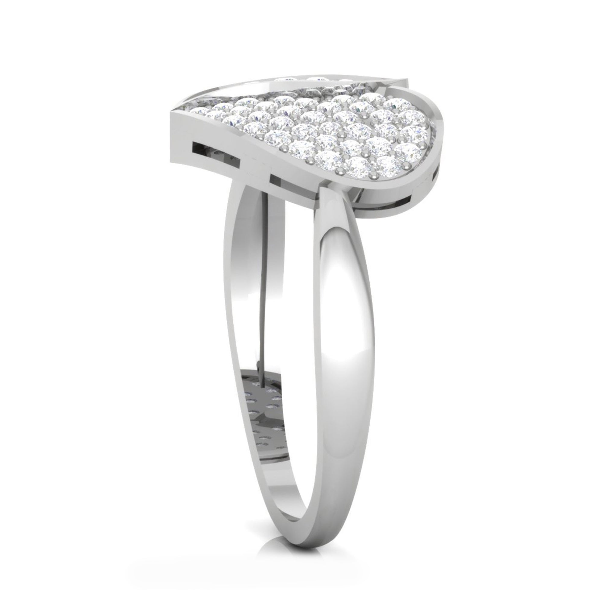 Sterling Silver Heart Diamond Ring