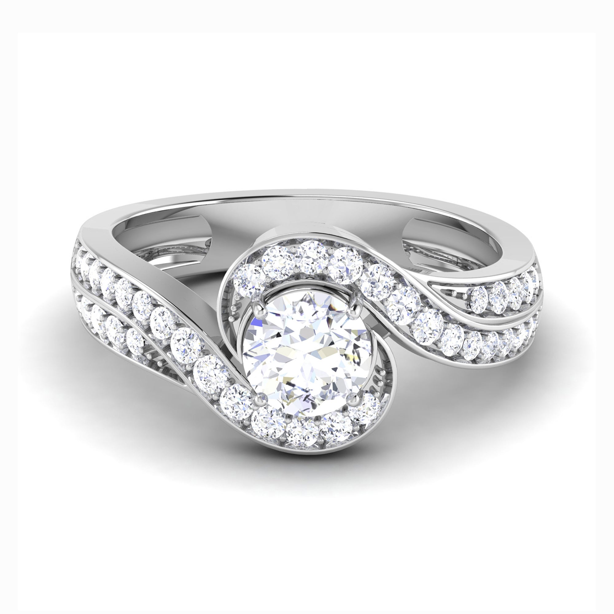 Elegant Round Bypass Bridal Ring