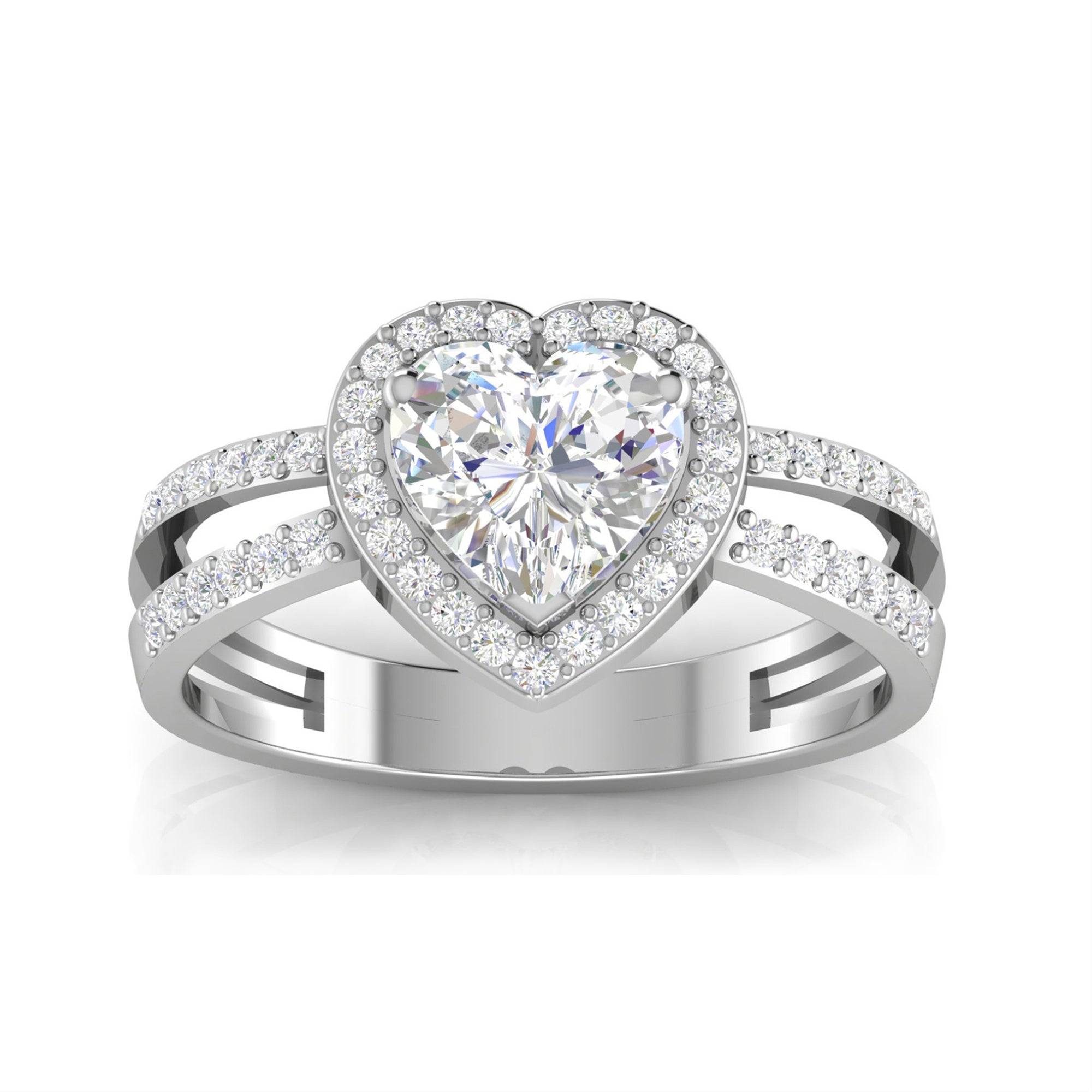 Timeless Heart Halo Diamond Ring