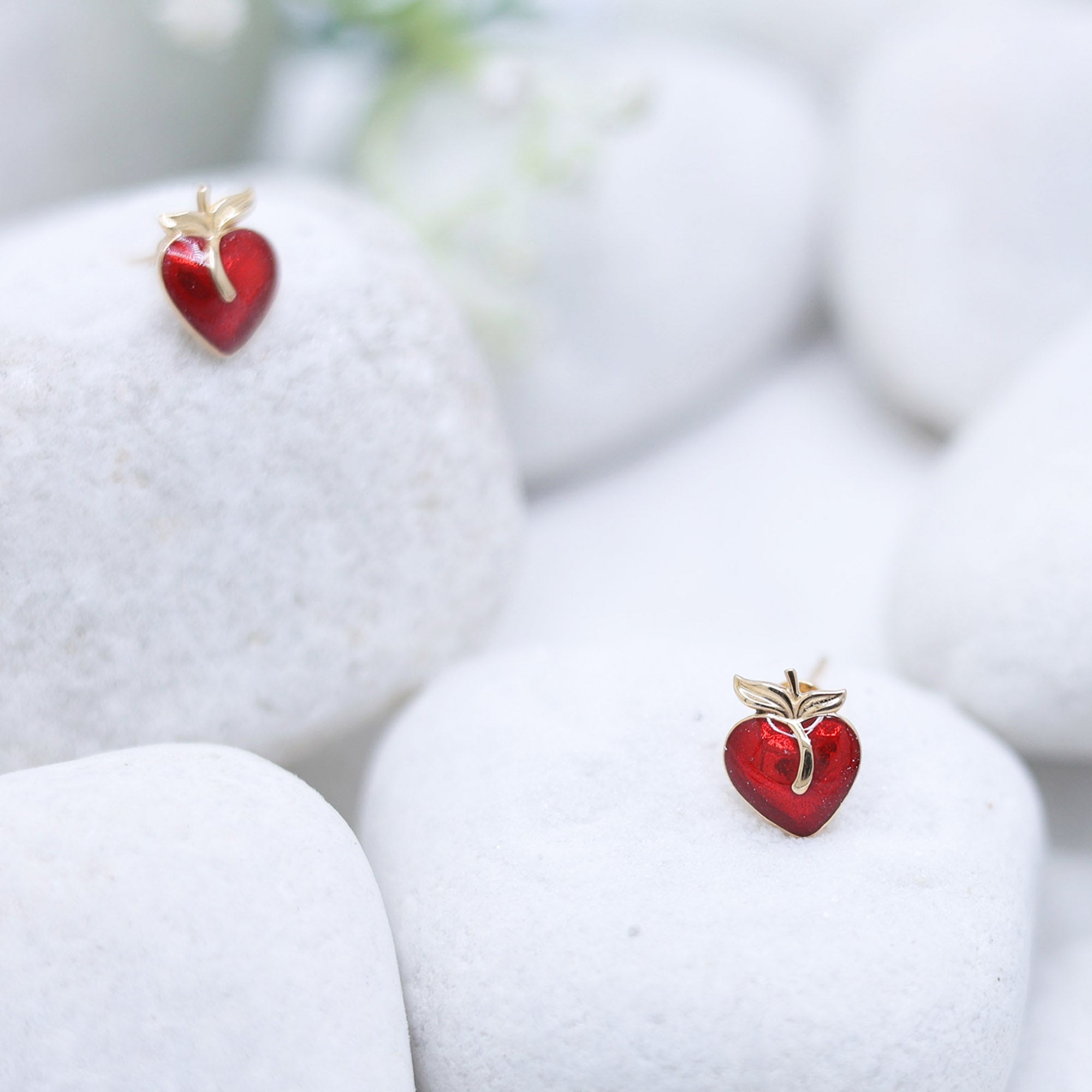 Apple Inspired Stud Earrings