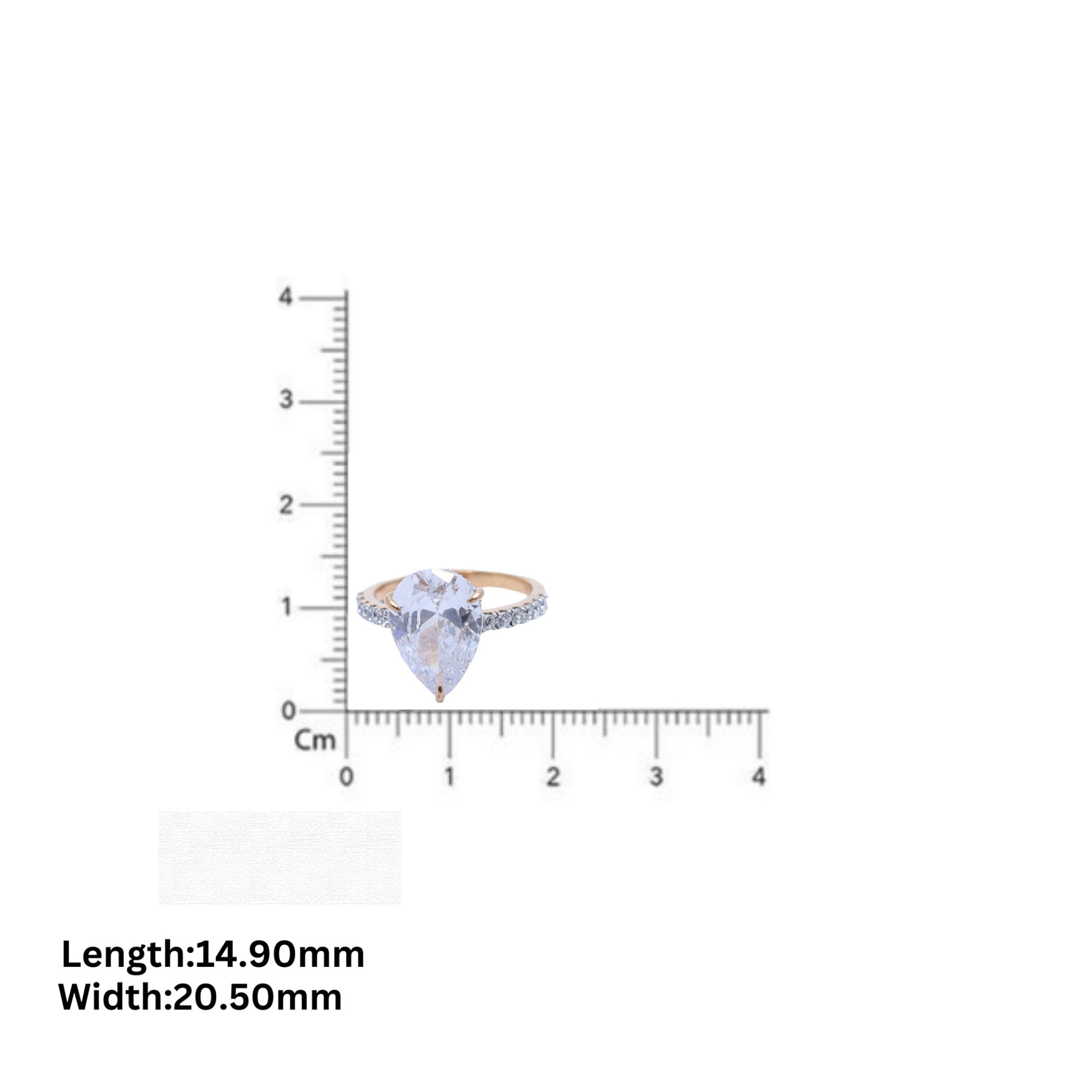 Gold Plated Pear Sparkle Ring