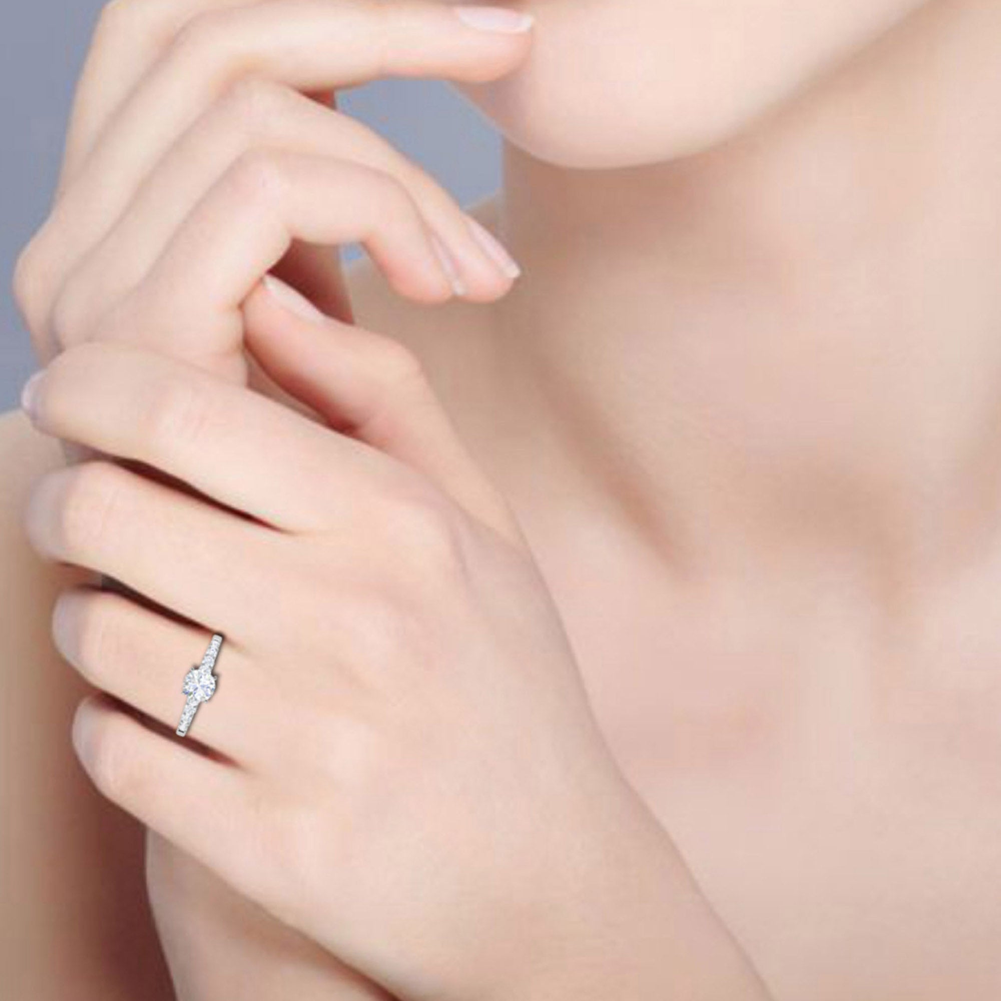 Sterling Silver American Diamond Ring