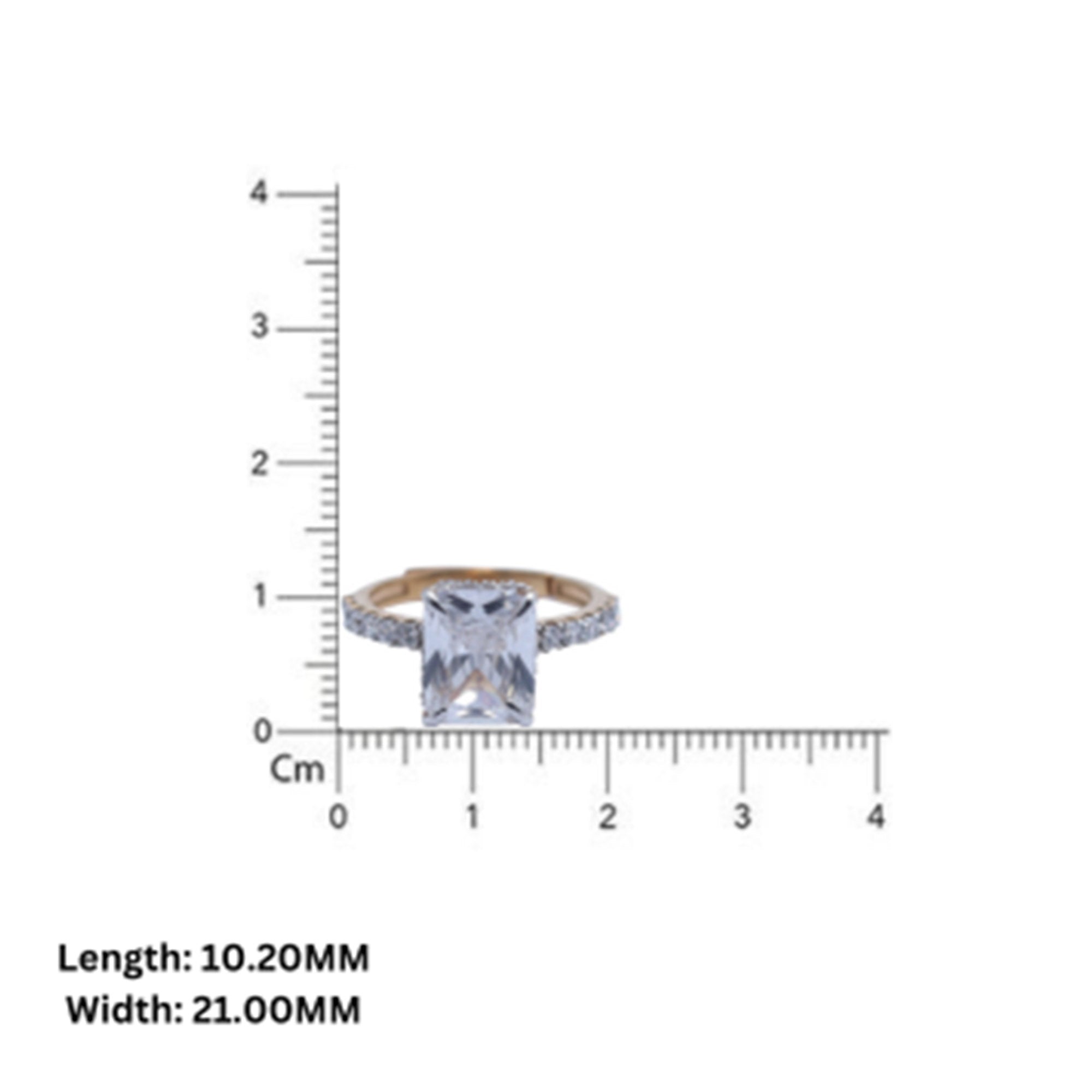 Radiant Cut Silver Ring