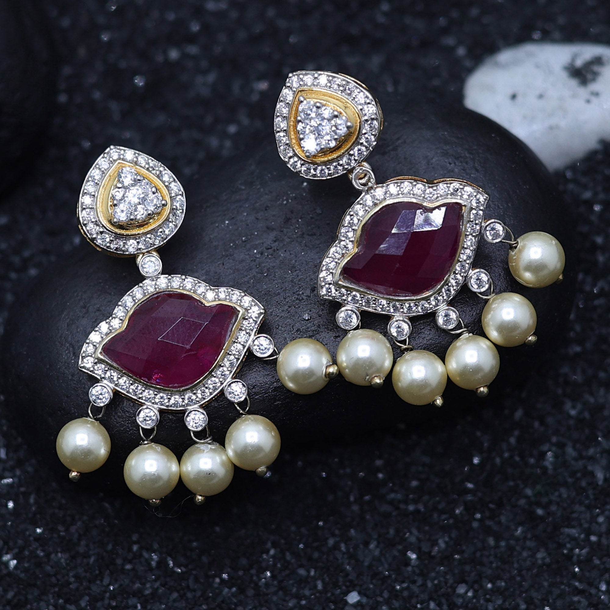 Rani Bhawani Ruby Drop Earrings
