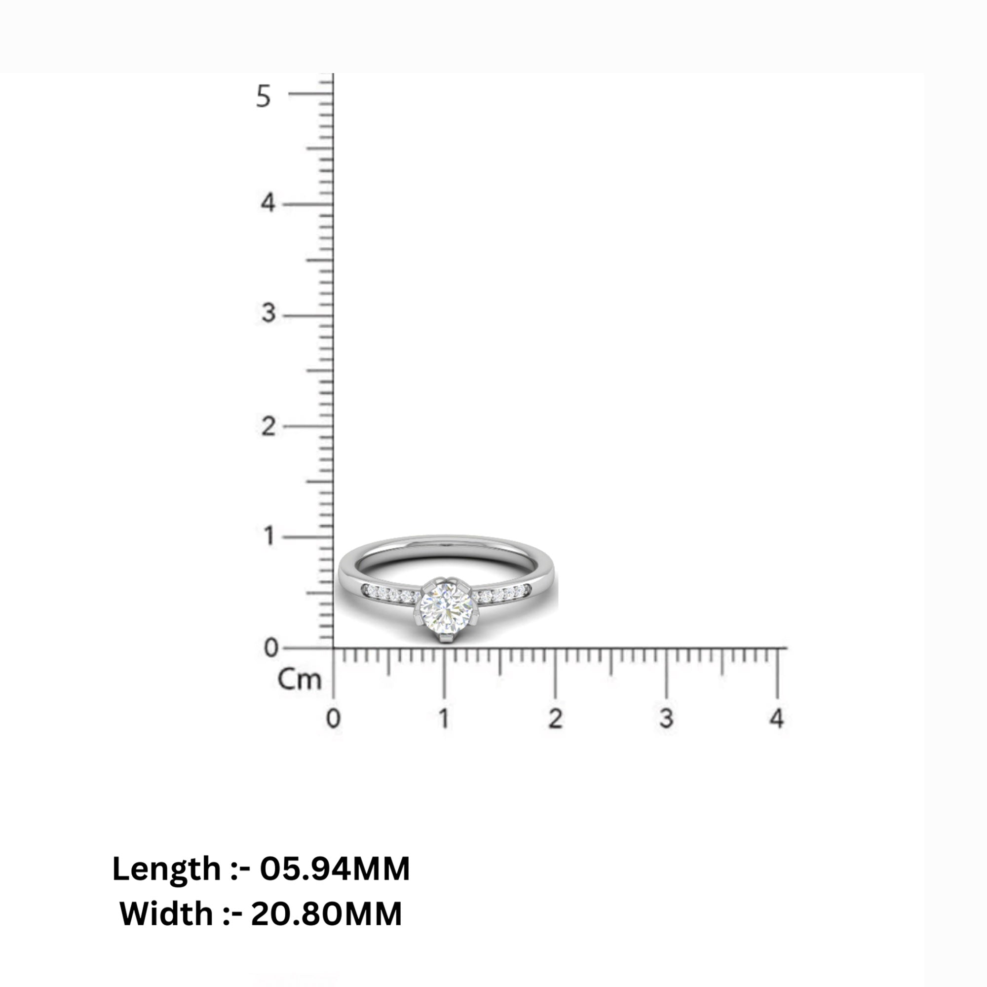 Sterling Silver Solitaire Diamond Ring