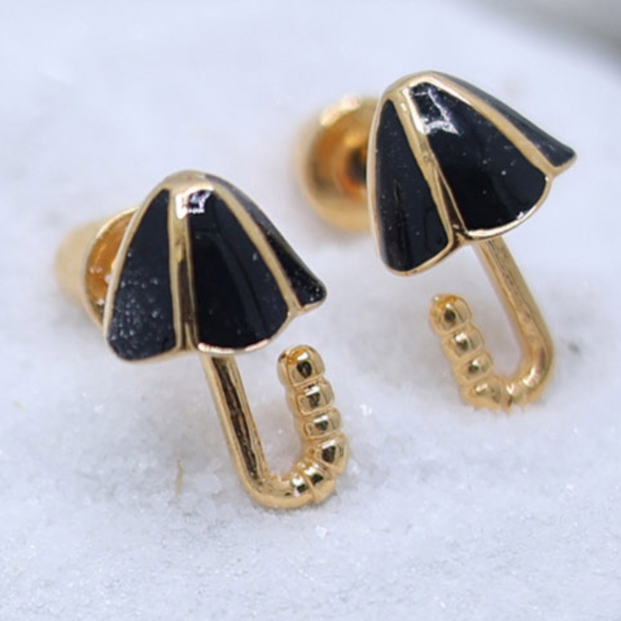 Gold Plated Kids Umbrella Earrings