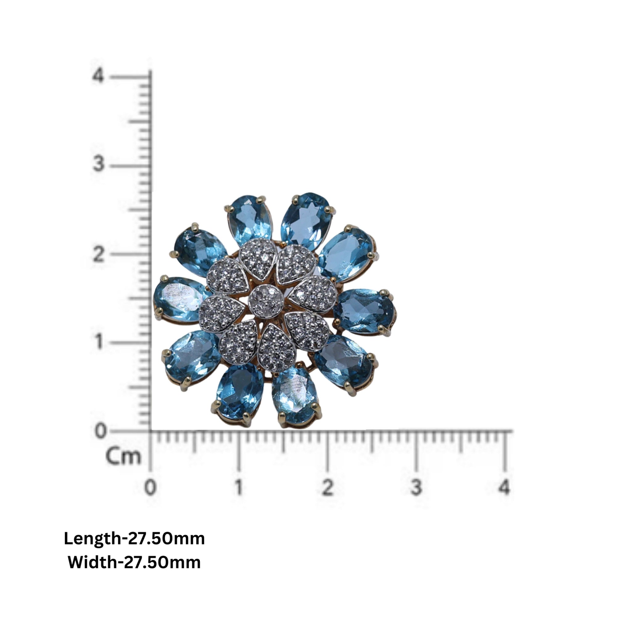 Floral Blue Topaz Stud Earrings