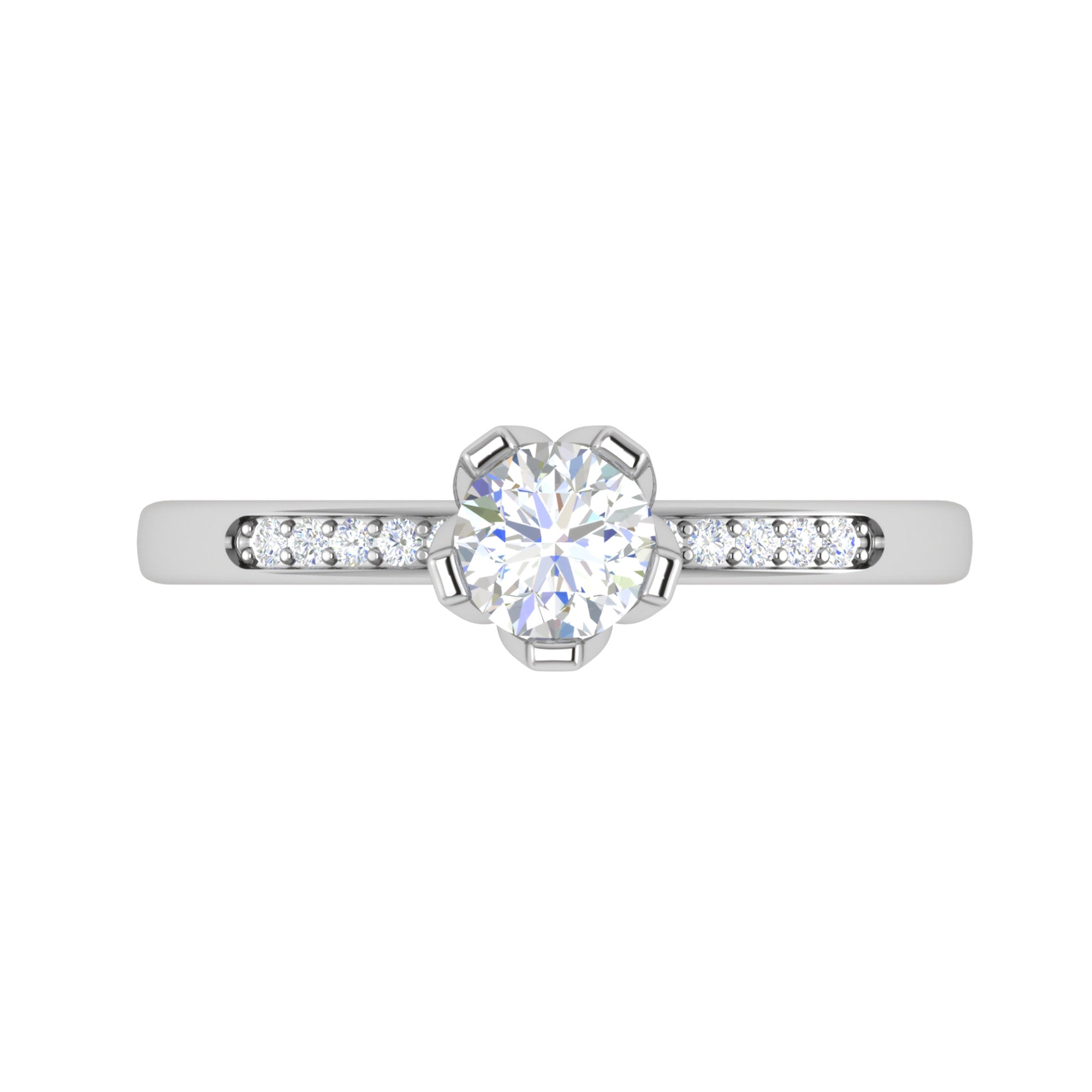 Sterling Silver Solitaire Diamond Ring
