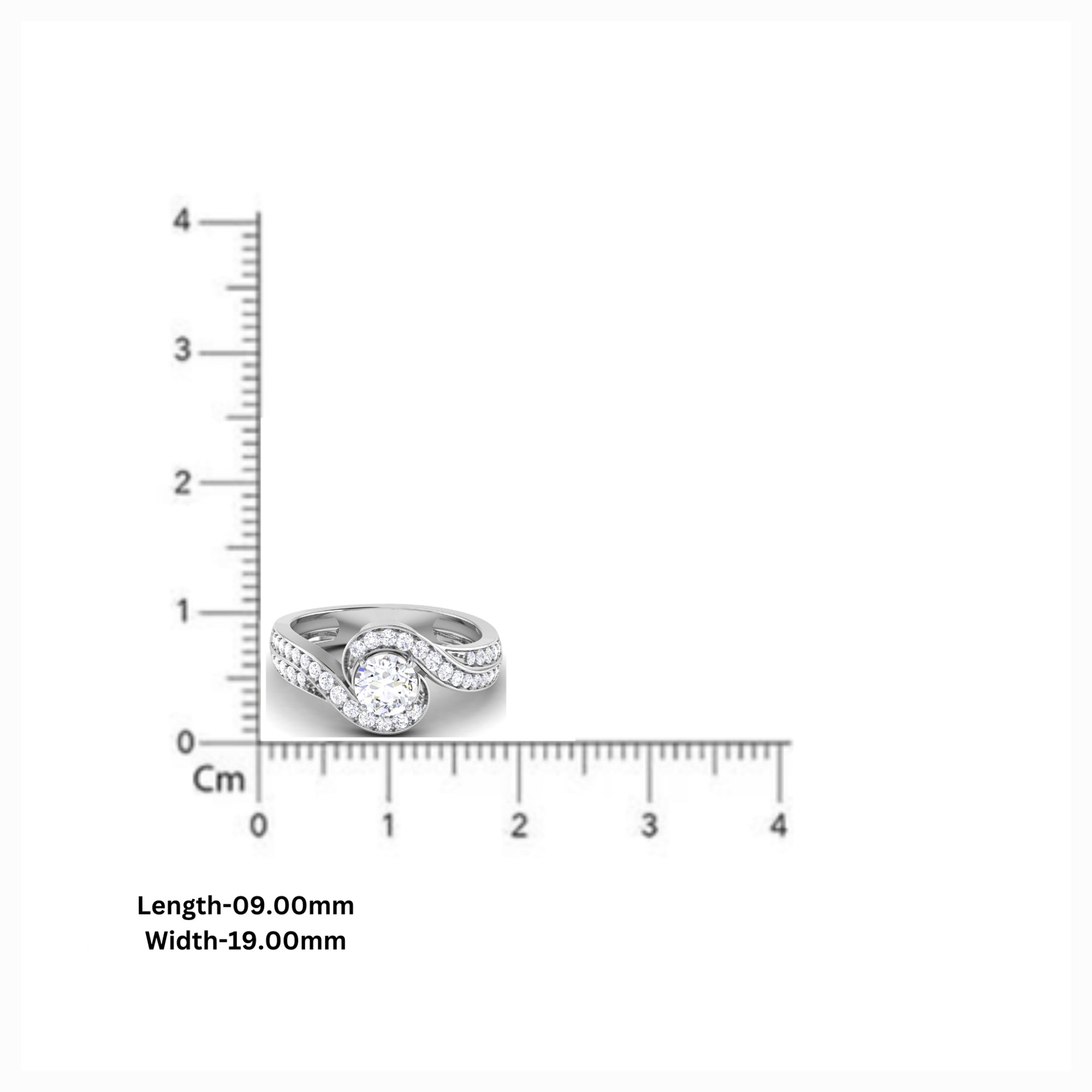 Elegant Round Bypass Bridal Ring