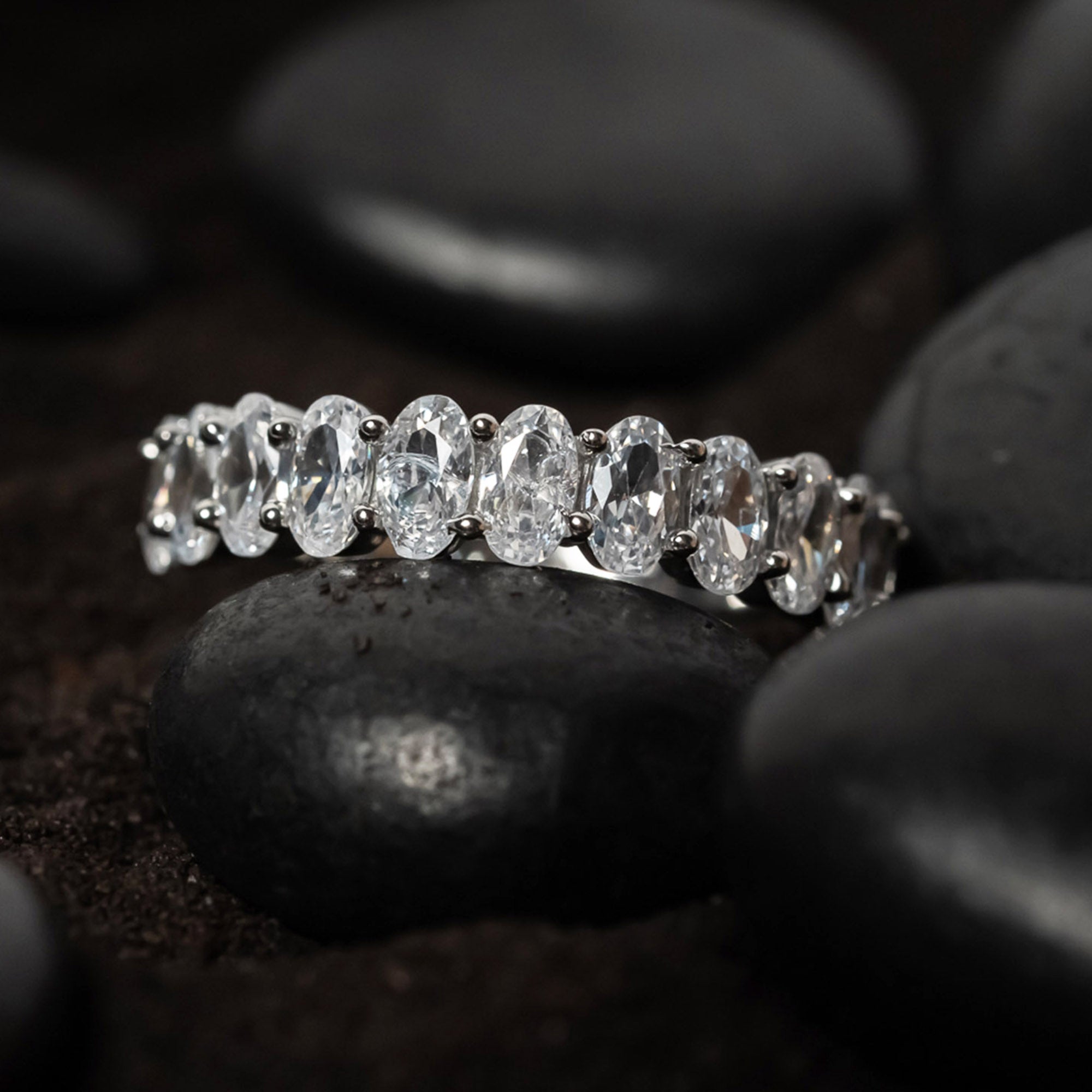 Elegant Pear Halo Duo Ring Set