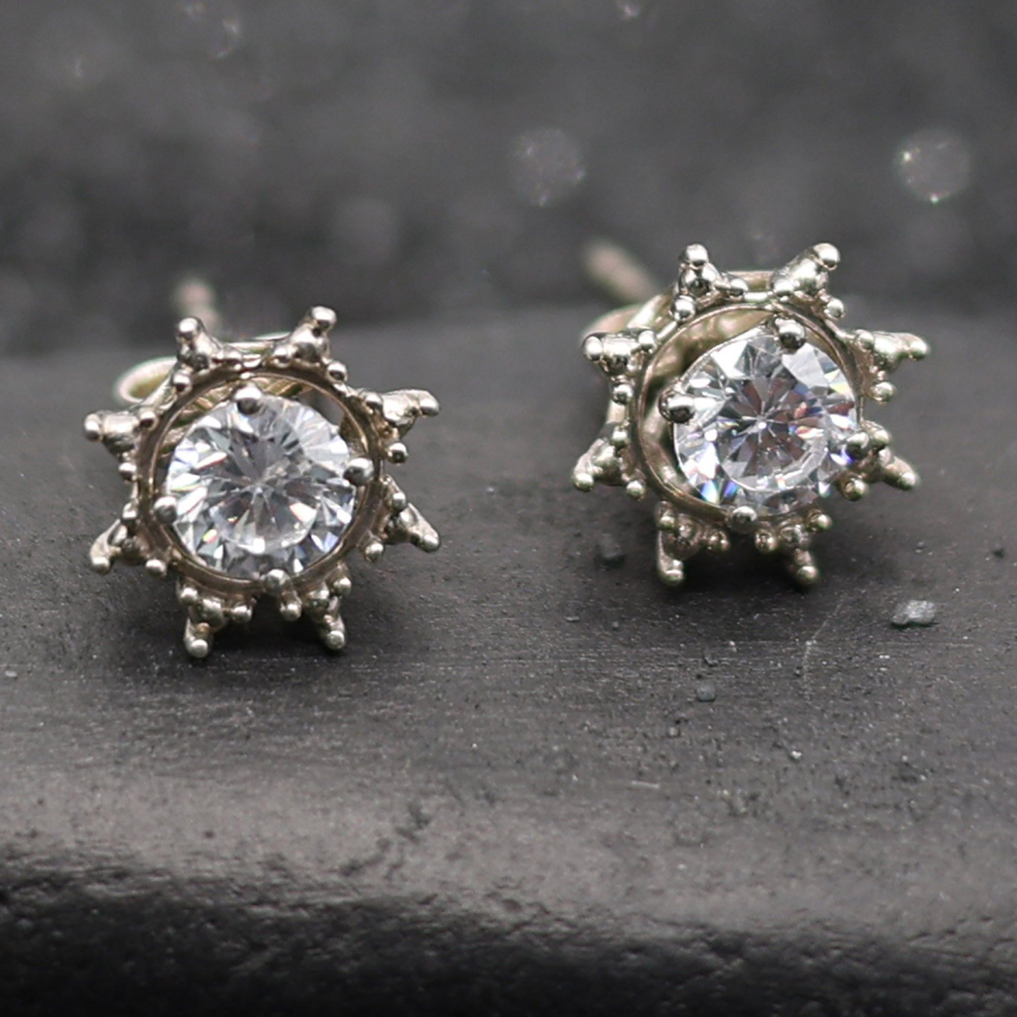 Sunburst American Diamond Stud Earrings