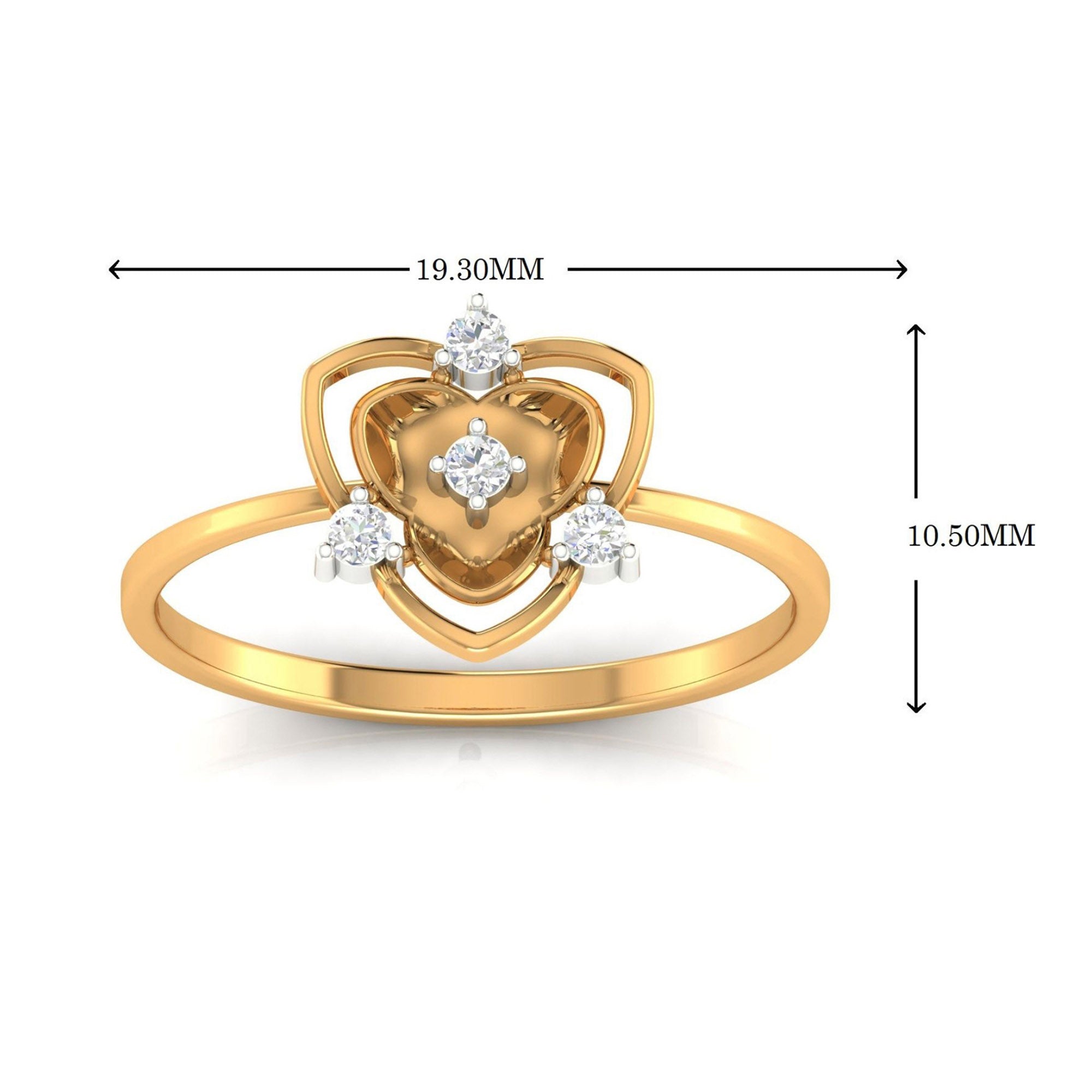 Double Heart Floral Ring