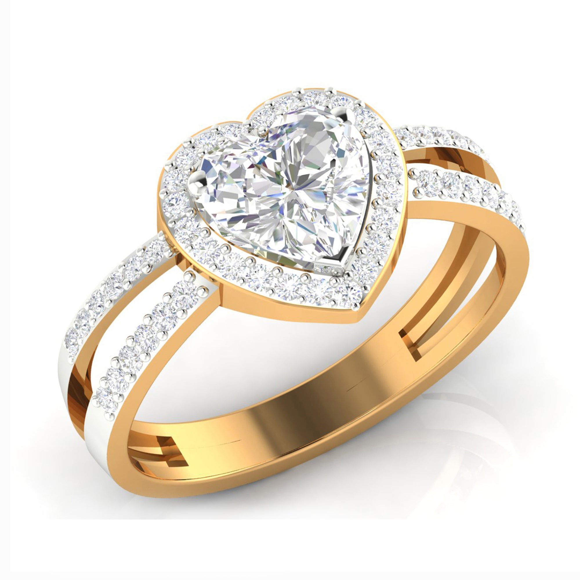 Luminous Heart Halo Ring