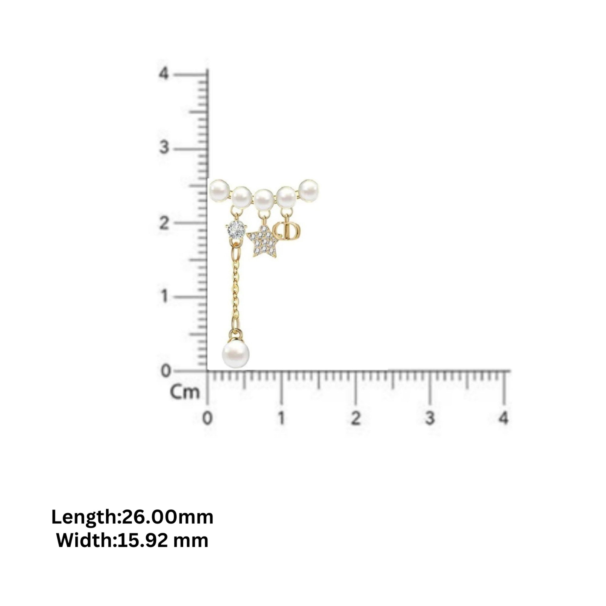 Star Charm Pearl Drop Earrings