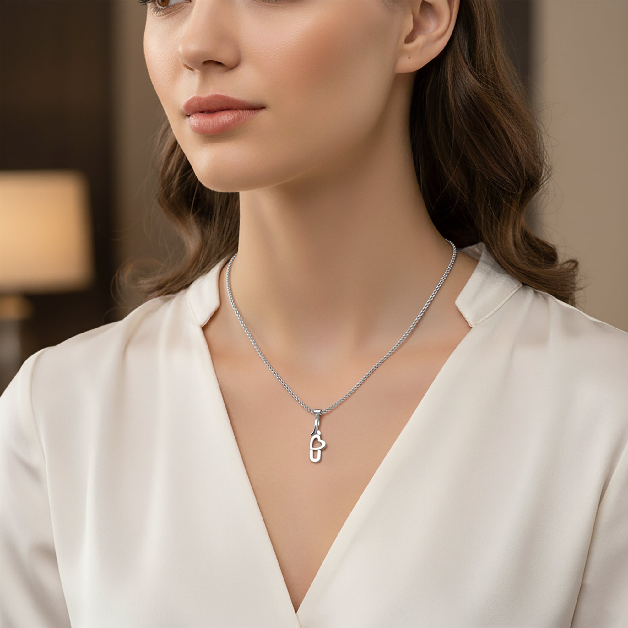 Sterling Silver I Love U Pendant