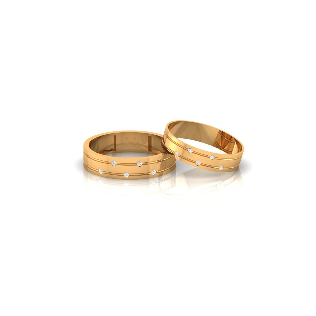 Gold Plated Couple Diamond Band